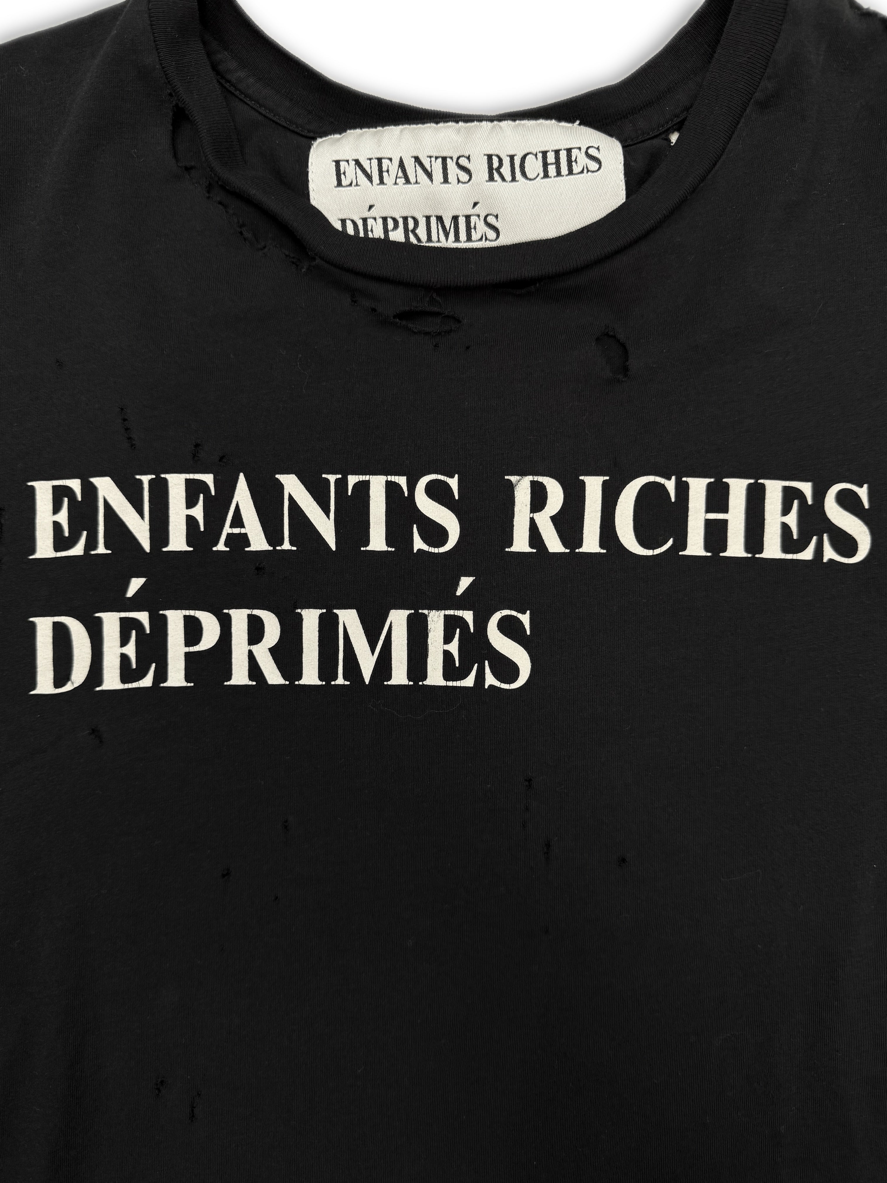 Enfants Riches Deprimes OG Black Logo Distressed T-Shirt