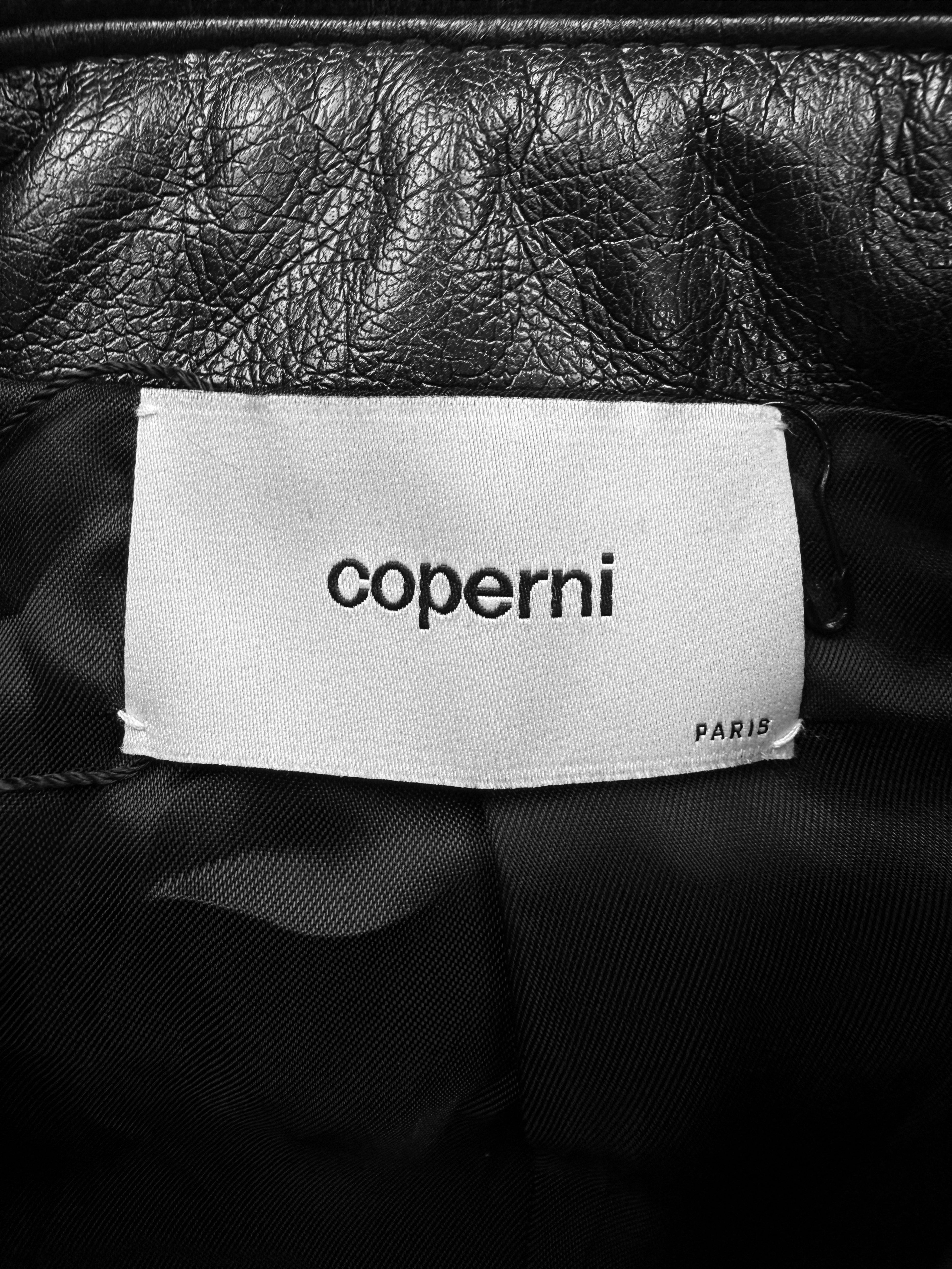 Coperni Black Faux Leather ‘Cutout’ Cropped Biker Jacket