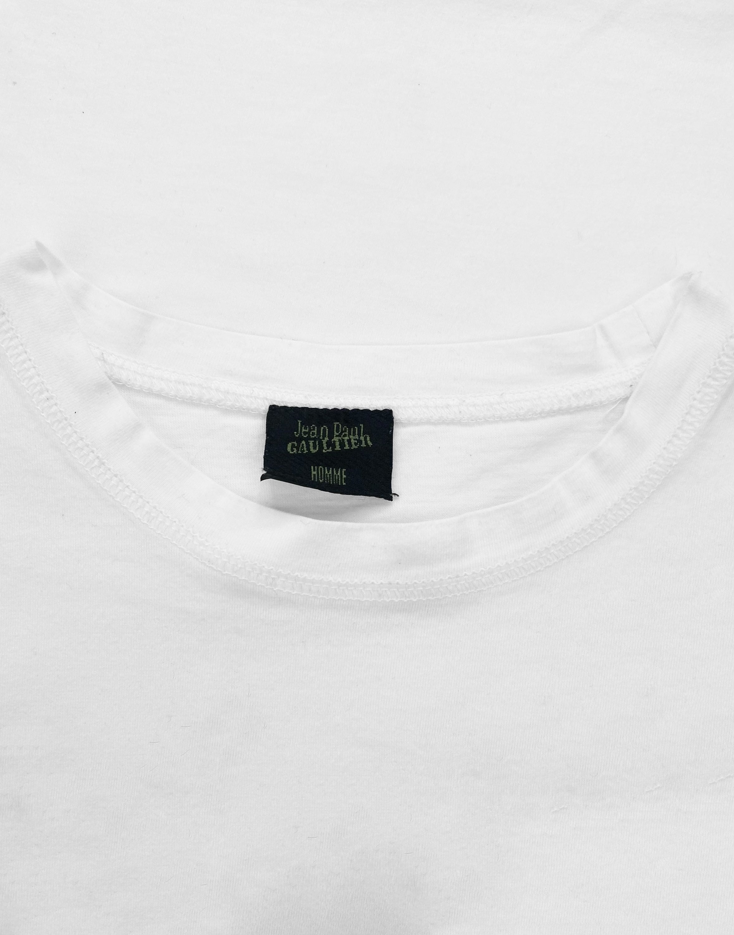 SS00 Jean Paul Gaultier Gothic Metal Logo White T-Shirt