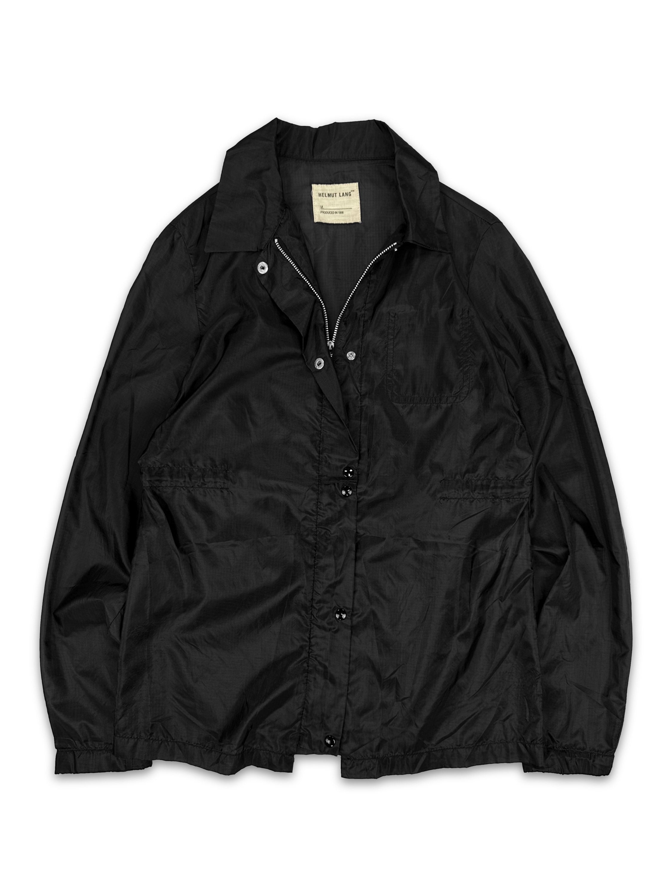 SS98 Helmut Lang Black Nylon Collared Zip-up Jacket