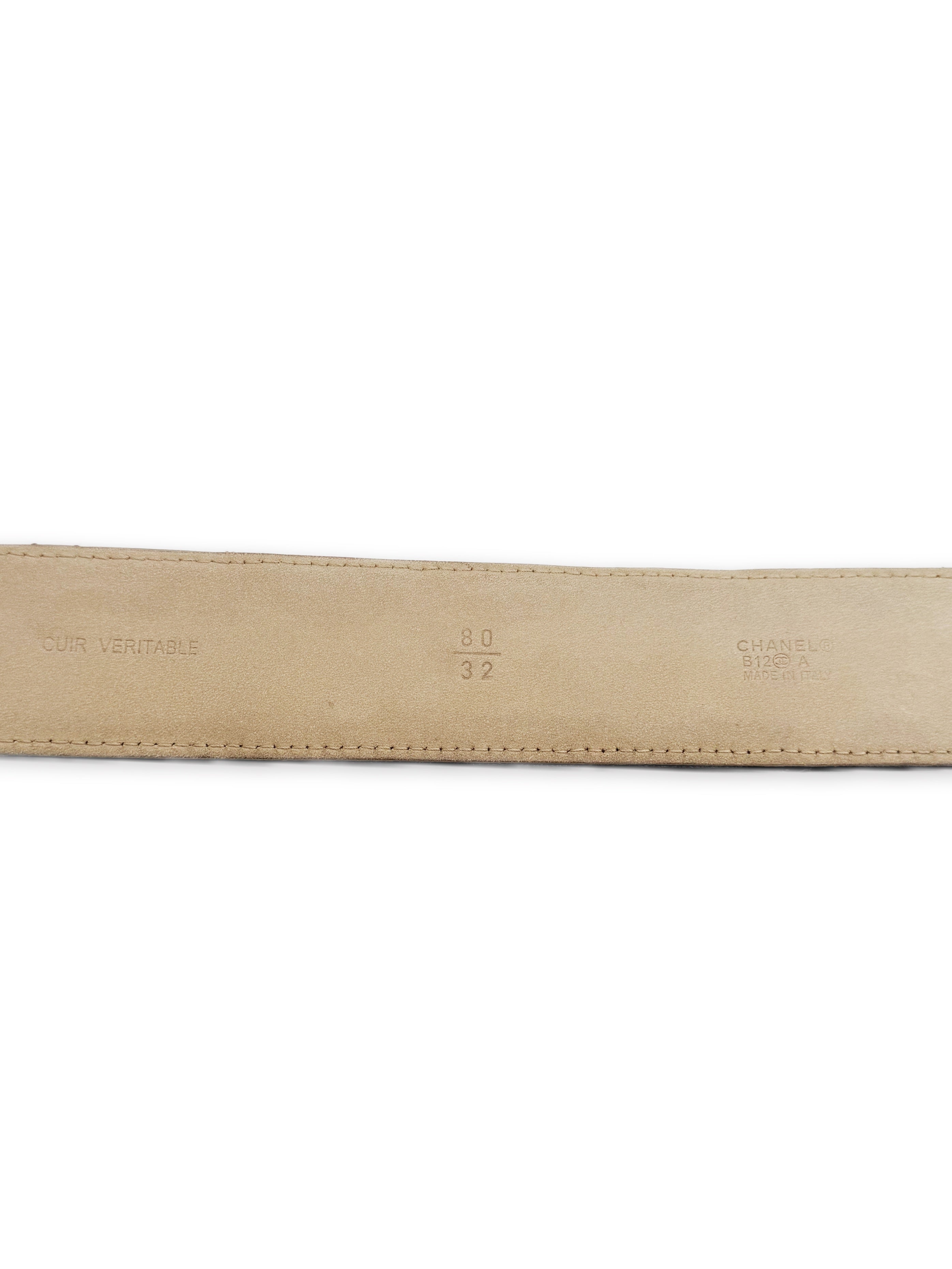 Chanel Double CC Burgundy Quilted Lambskin Leather Caviar Belt