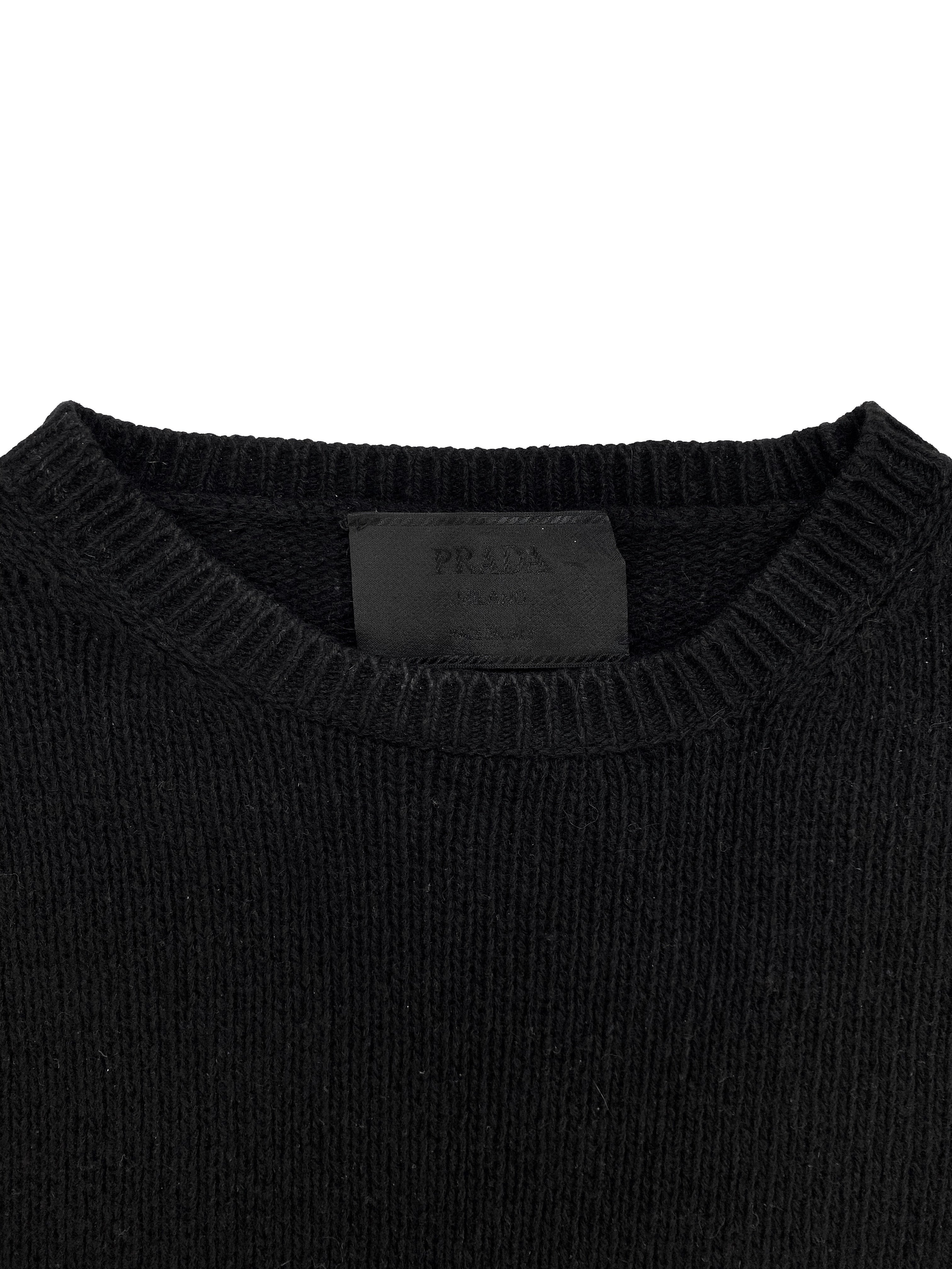 Prada Cashmere Black Knit Cropped Sweater