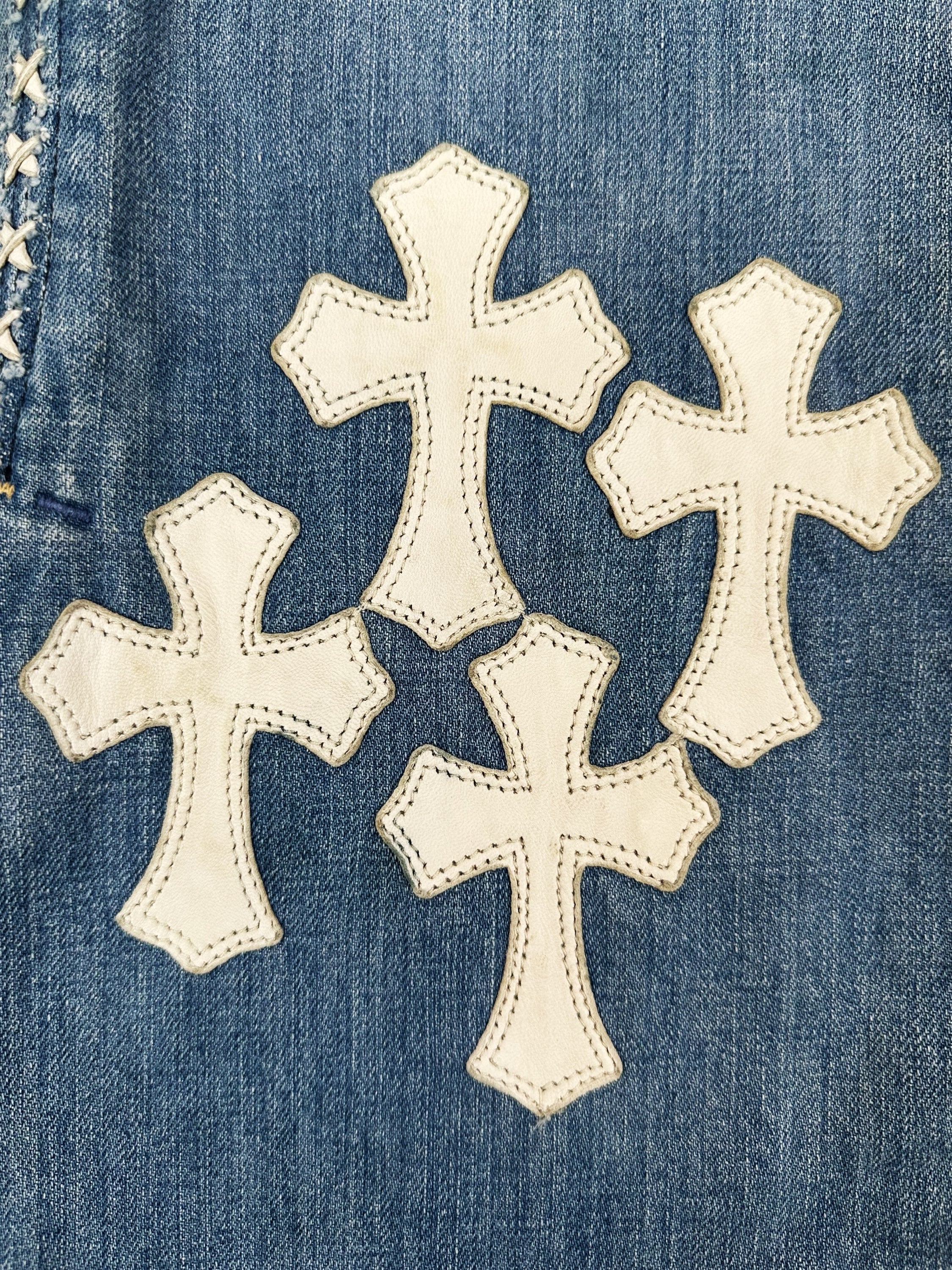 00s Chrome Hearts 1/1 Custom ‘13 Patch’ Flared Cross Denim