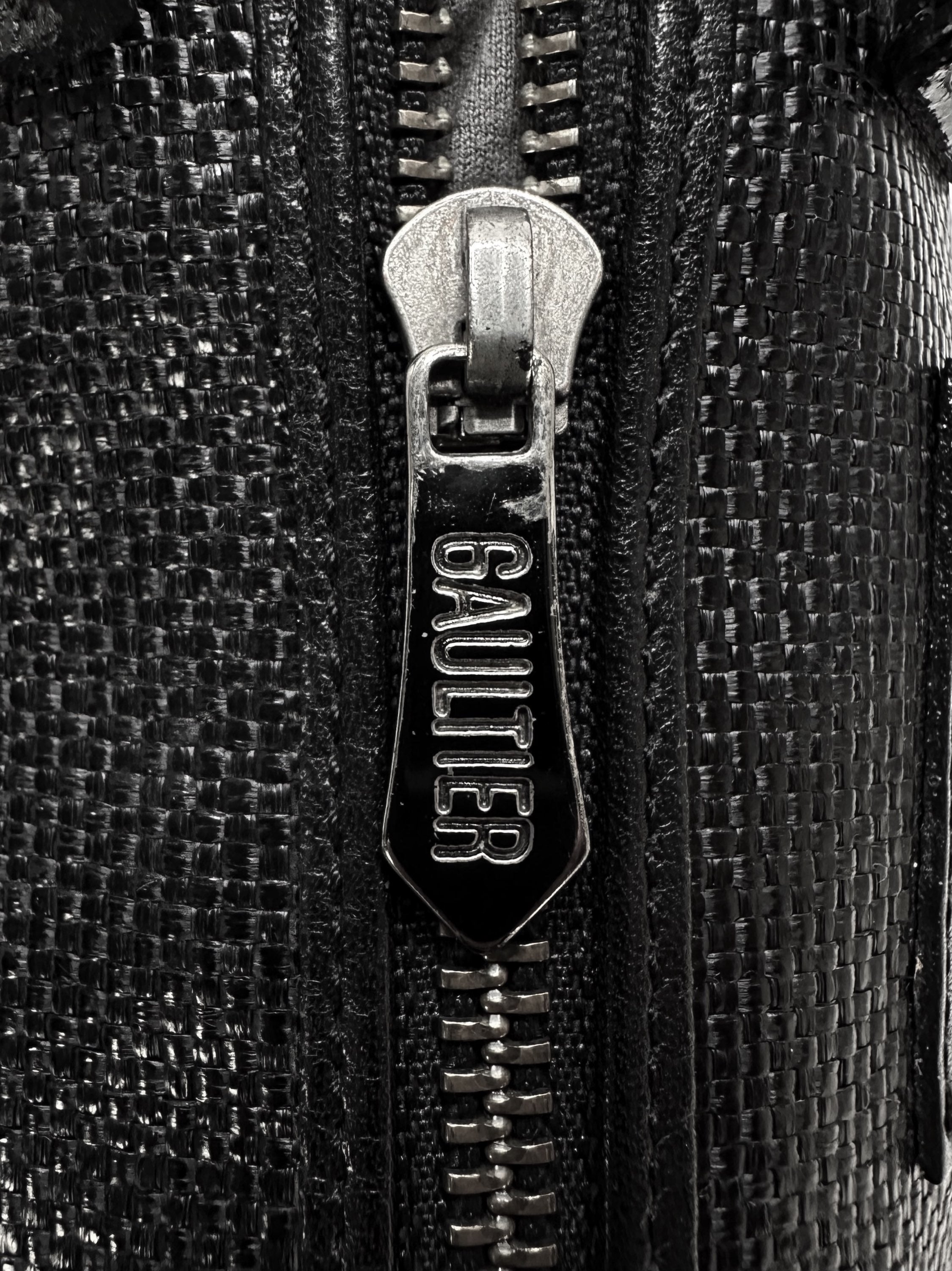 90s Jean Paul Gaultier Black Woven Mini Duffle Bag