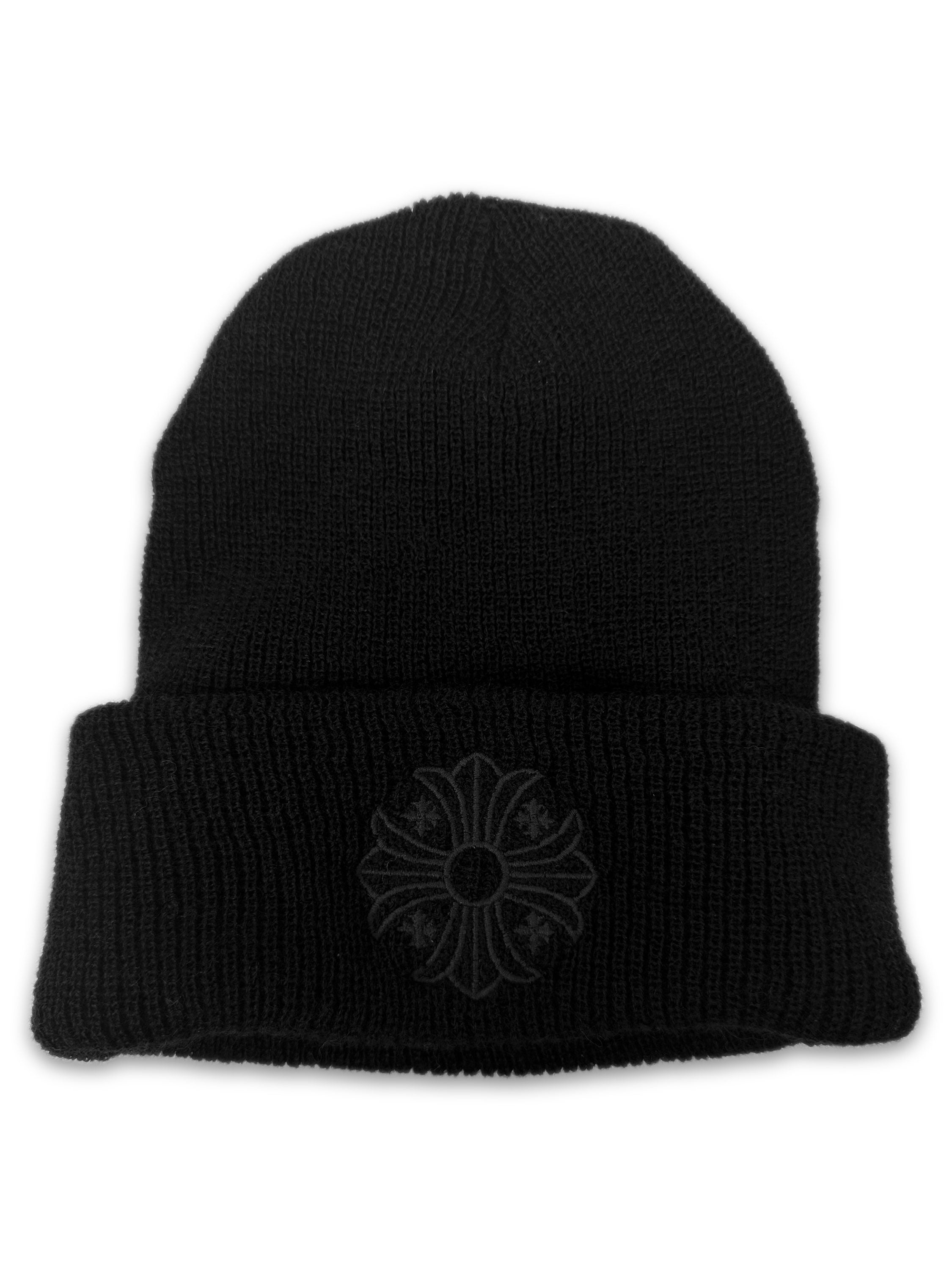 Chrome Hearts Cross Wool Black Plus Embroidered Beanie Hat