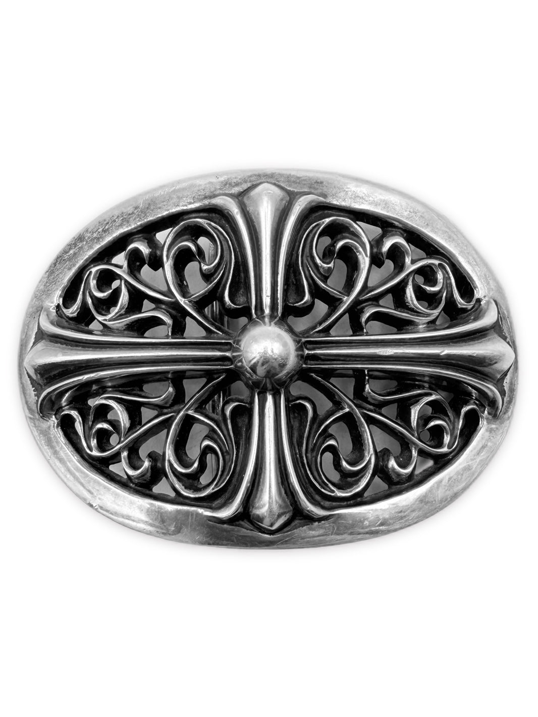 Chrome Hearts Oval 1.5 inch .925 Silver Belt Buckle