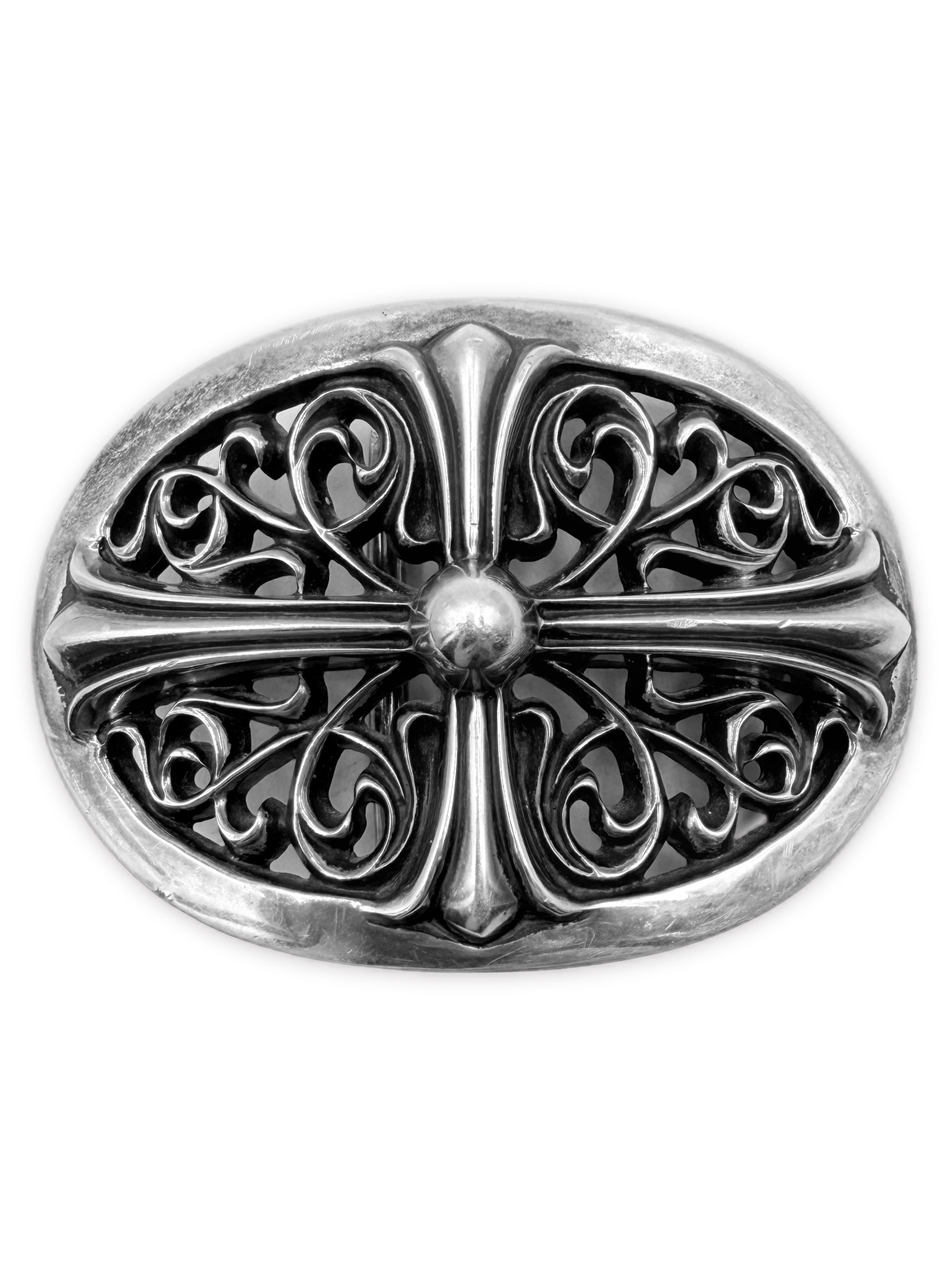 Chrome Hearts Oval 1.5 inch .925 Silver Belt Buckle