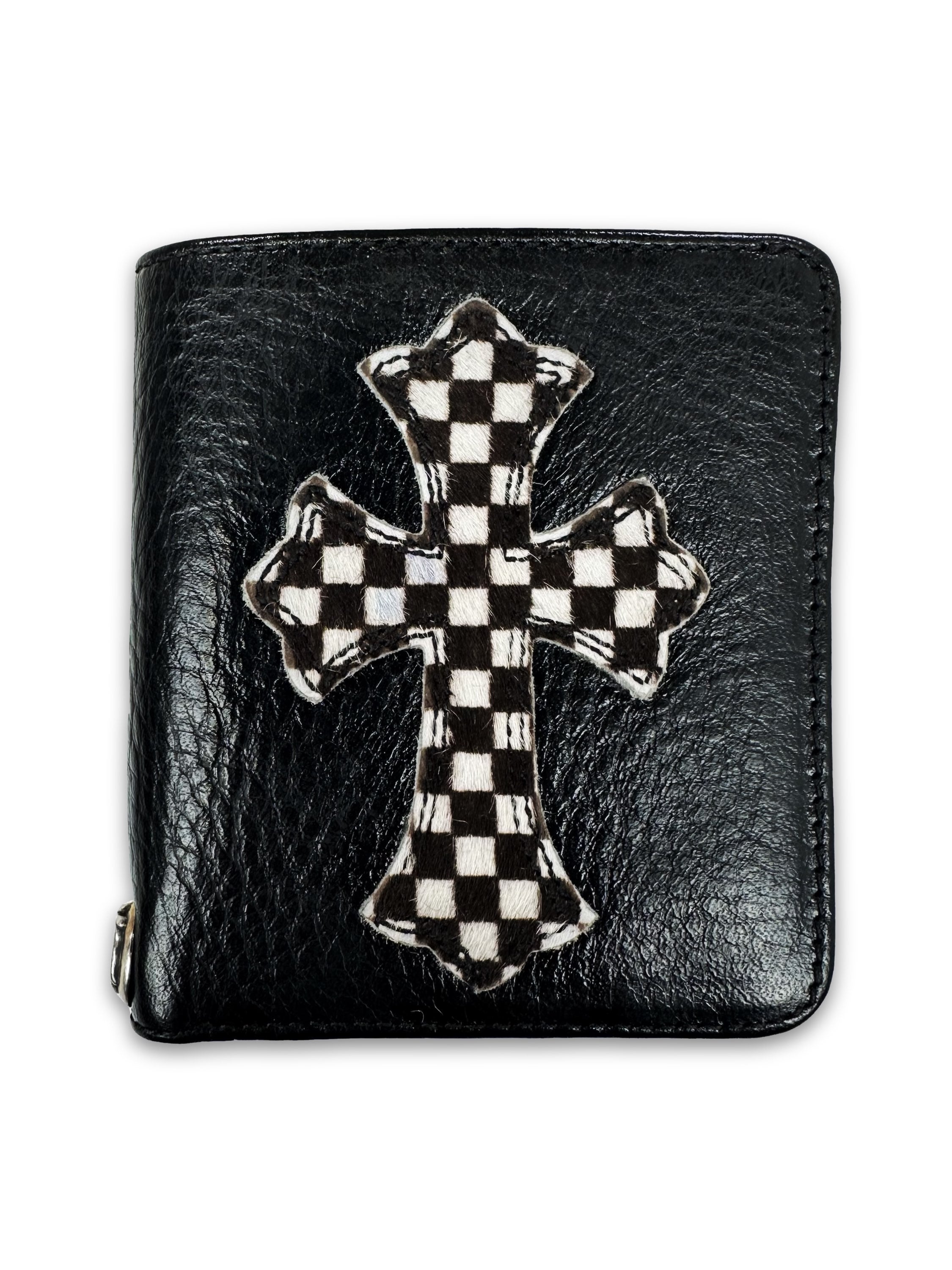 Chrome Hearts x Matty Boy Checkered Cross Patch Bifold Leather Wallet
