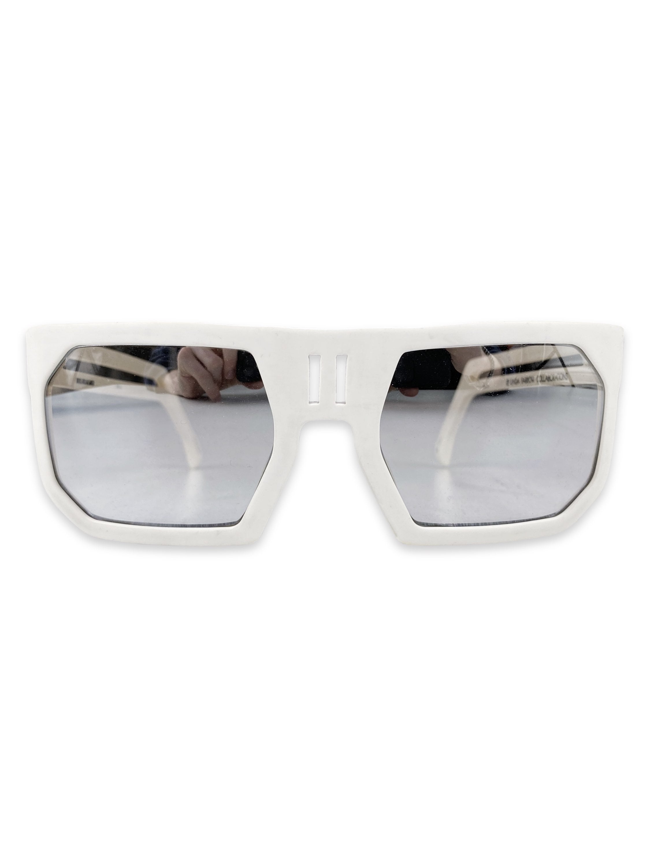 Boris Bidjan Sibran x Linda Farrow Cutout White Sunglasses