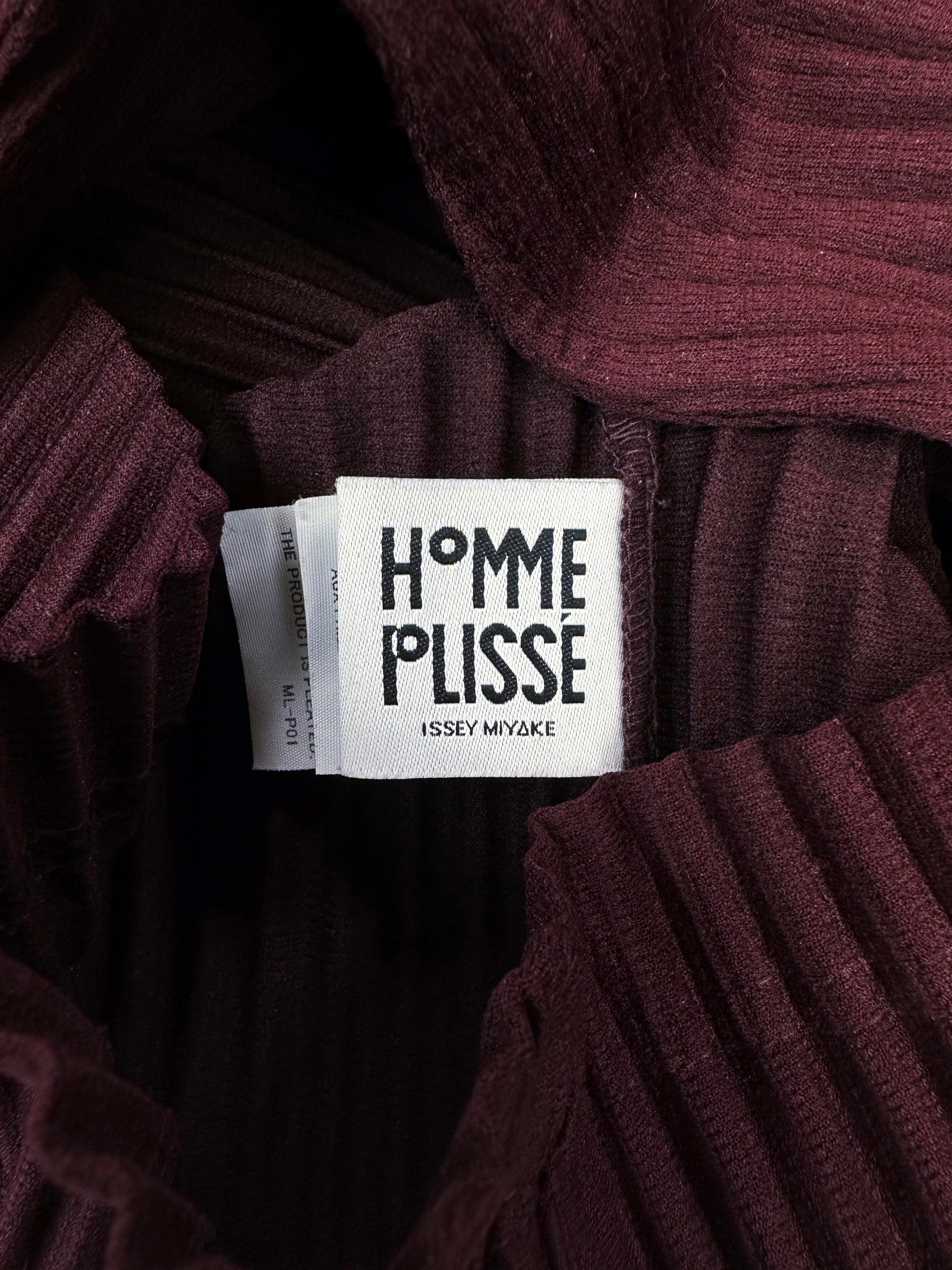 Issey Miyake Homme Plisse Maroon Wide Cut Hoodie
