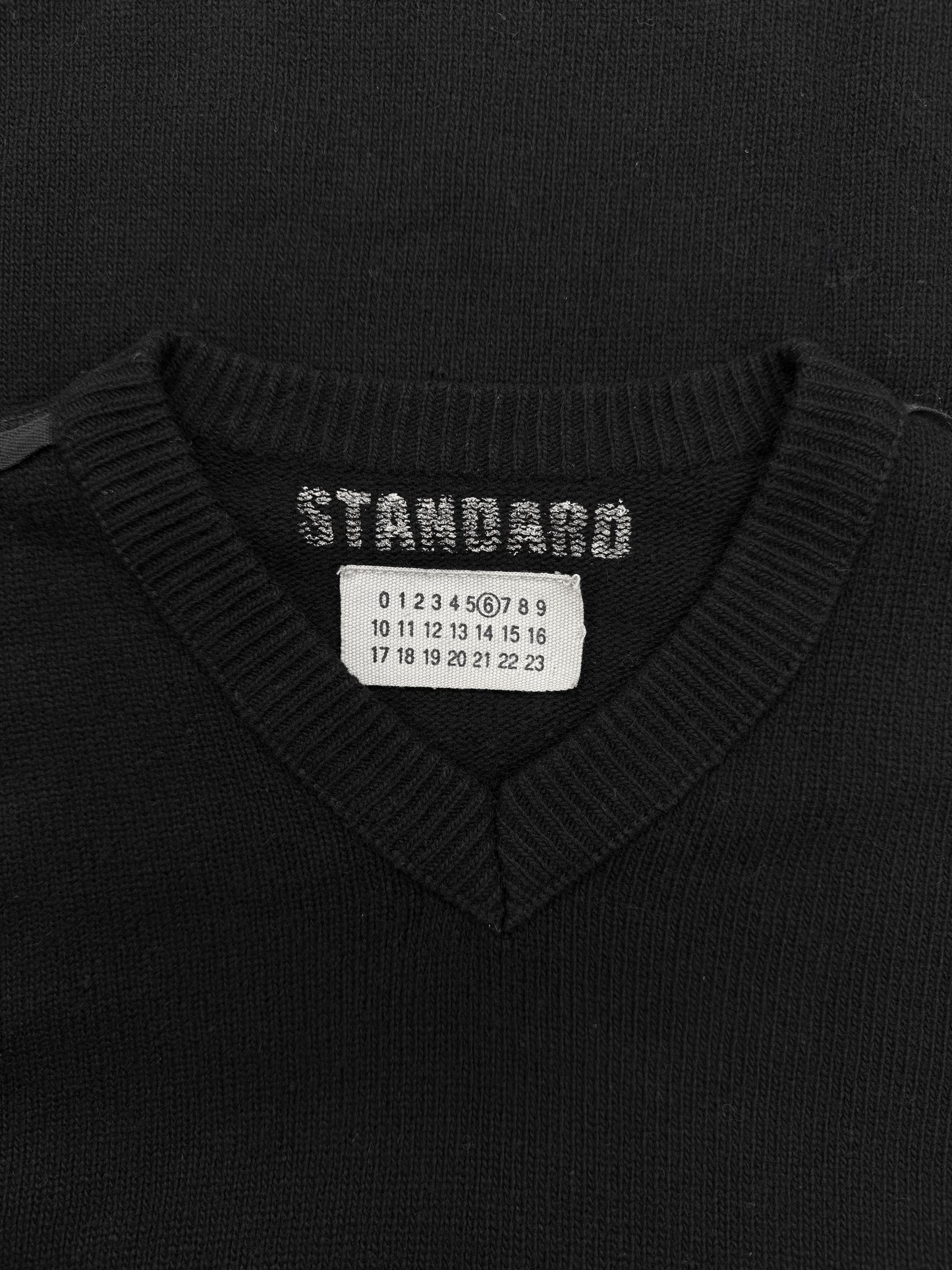 2001 Maison Margiela ‘Standard’ V-Neck Black Knitted Sweater