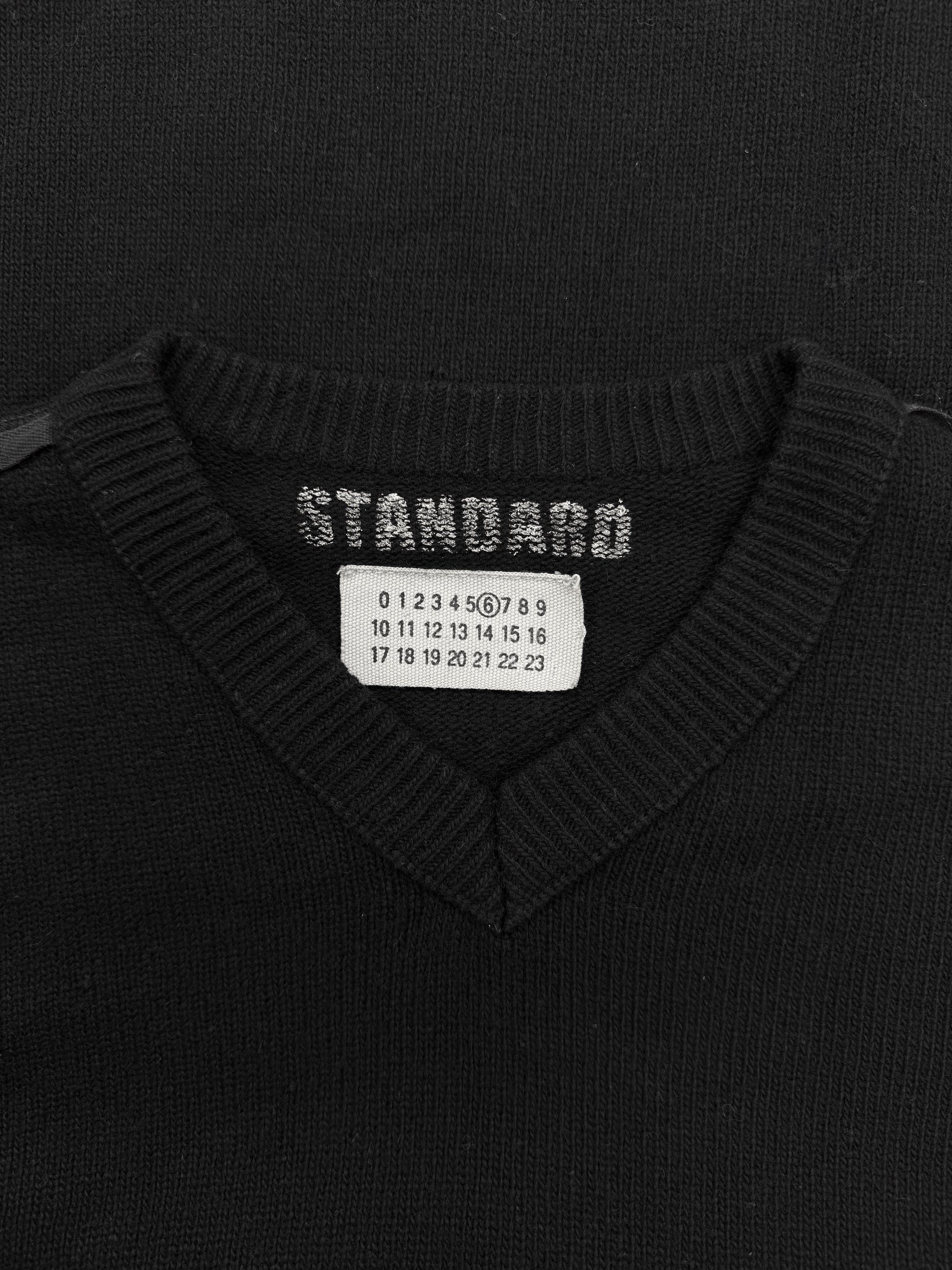 2001 Maison Margiela ‘Standard’ V-Neck Black Knitted Sweater
