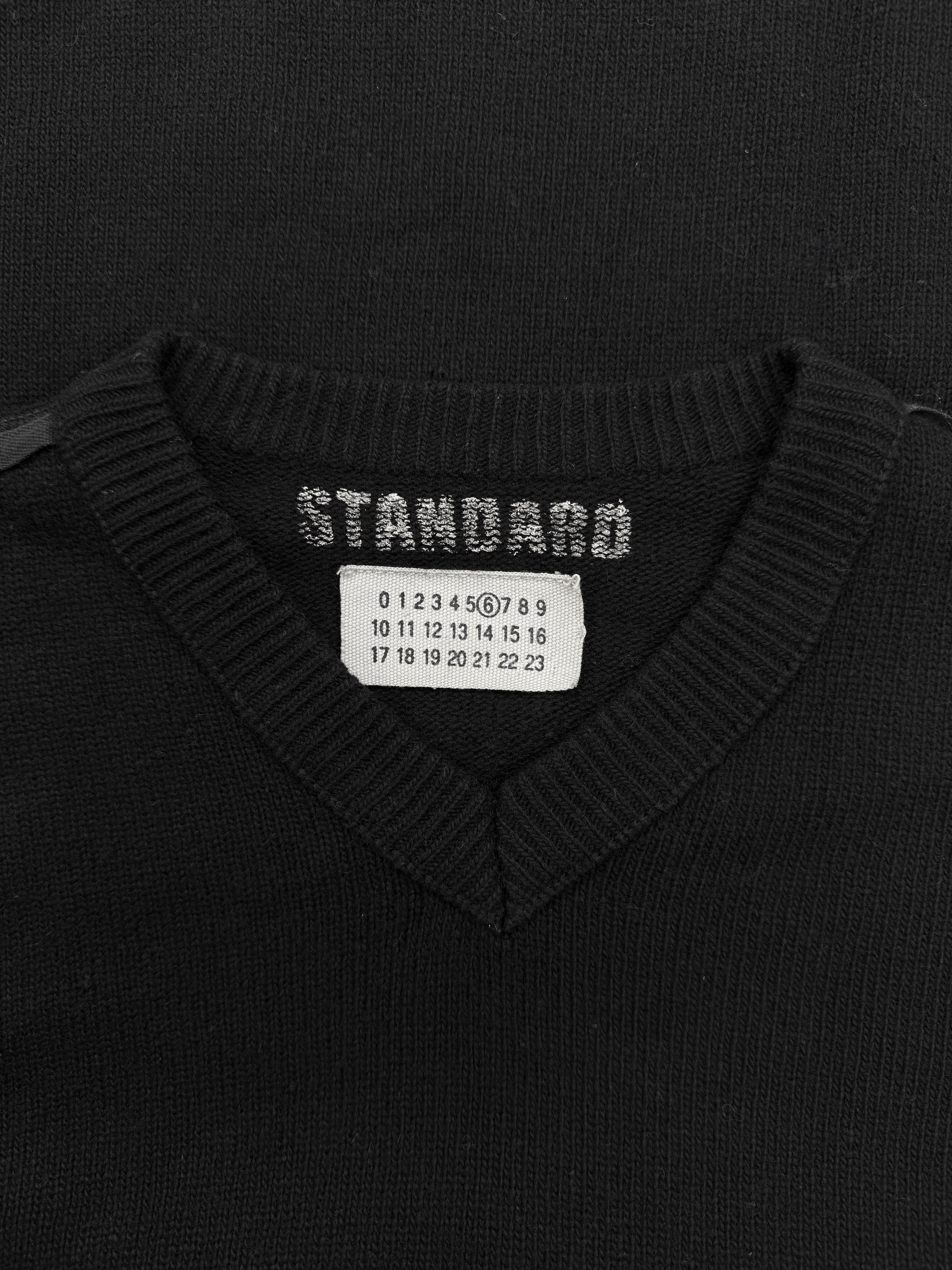 2001 Maison Margiela ‘Standard’ V-Neck Black Knitted Sweater