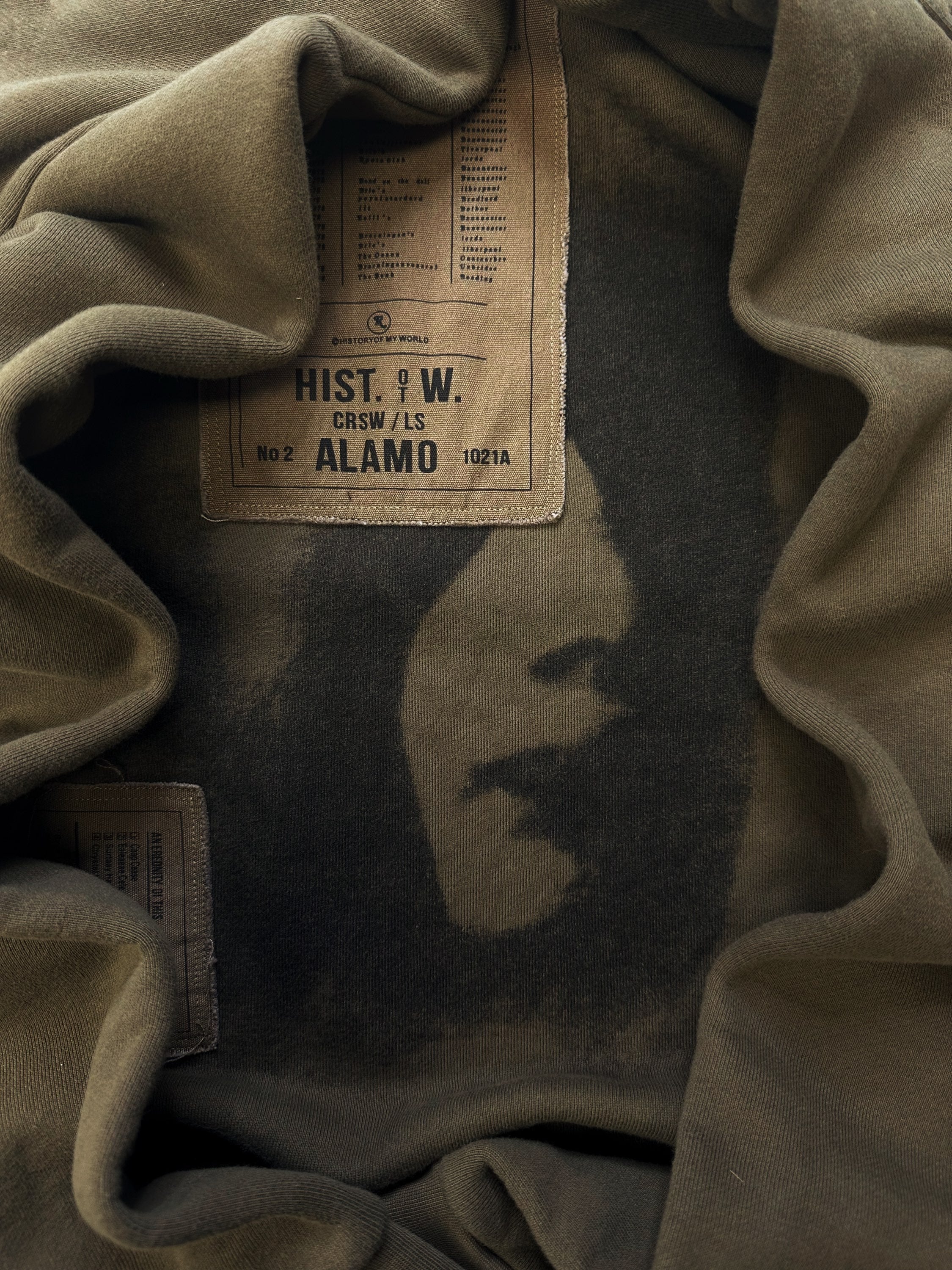 AW05 RAF SIMONS 'ALAMO' HISTORY OF MY WORLD PATCHWORK CREWNECK