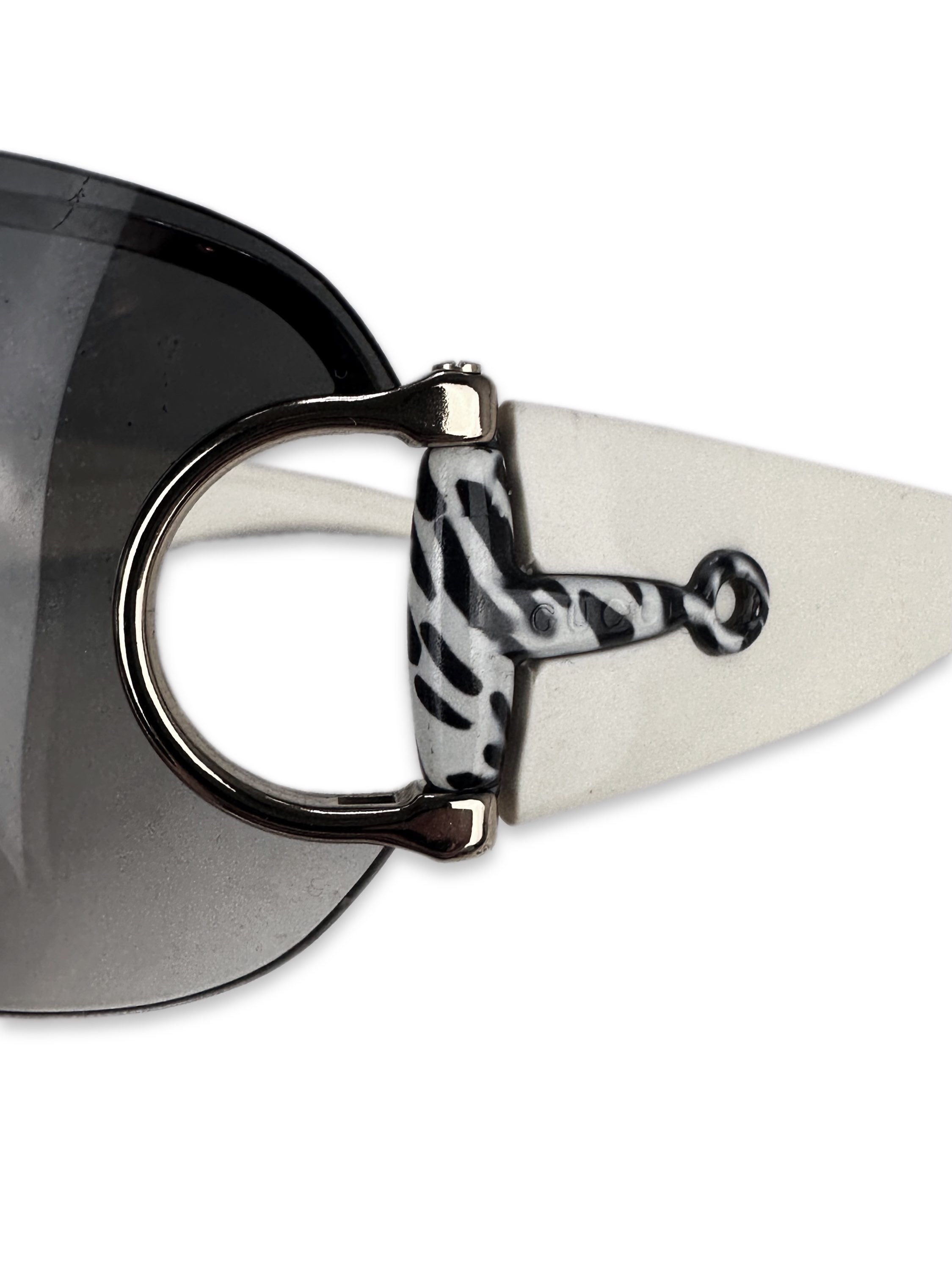 00s Gucci Horsebit Gradient Zebra Stripe Sunglasses