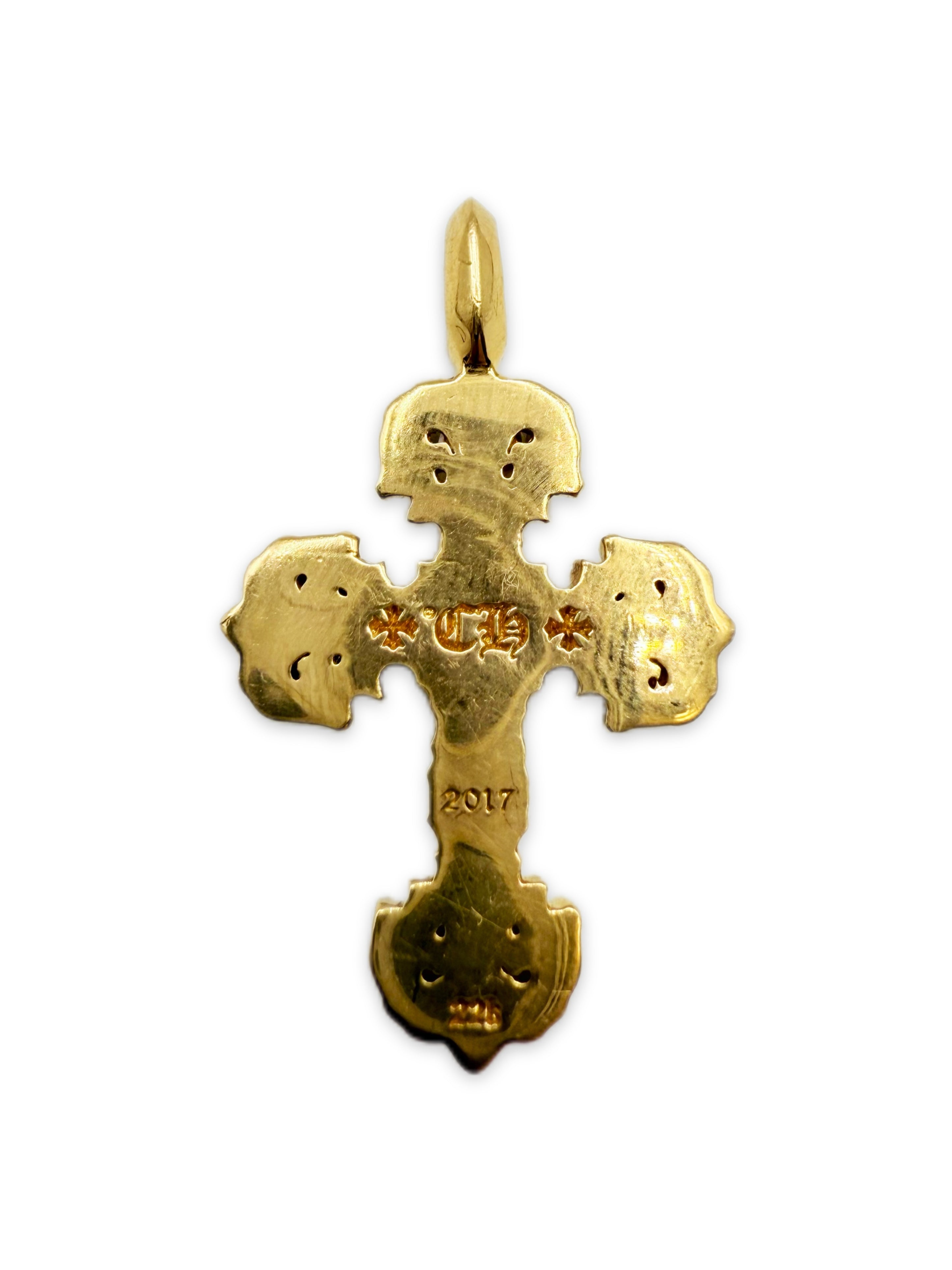Chrome Hearts 22k Gold Filigree Diamond Set Pendant
