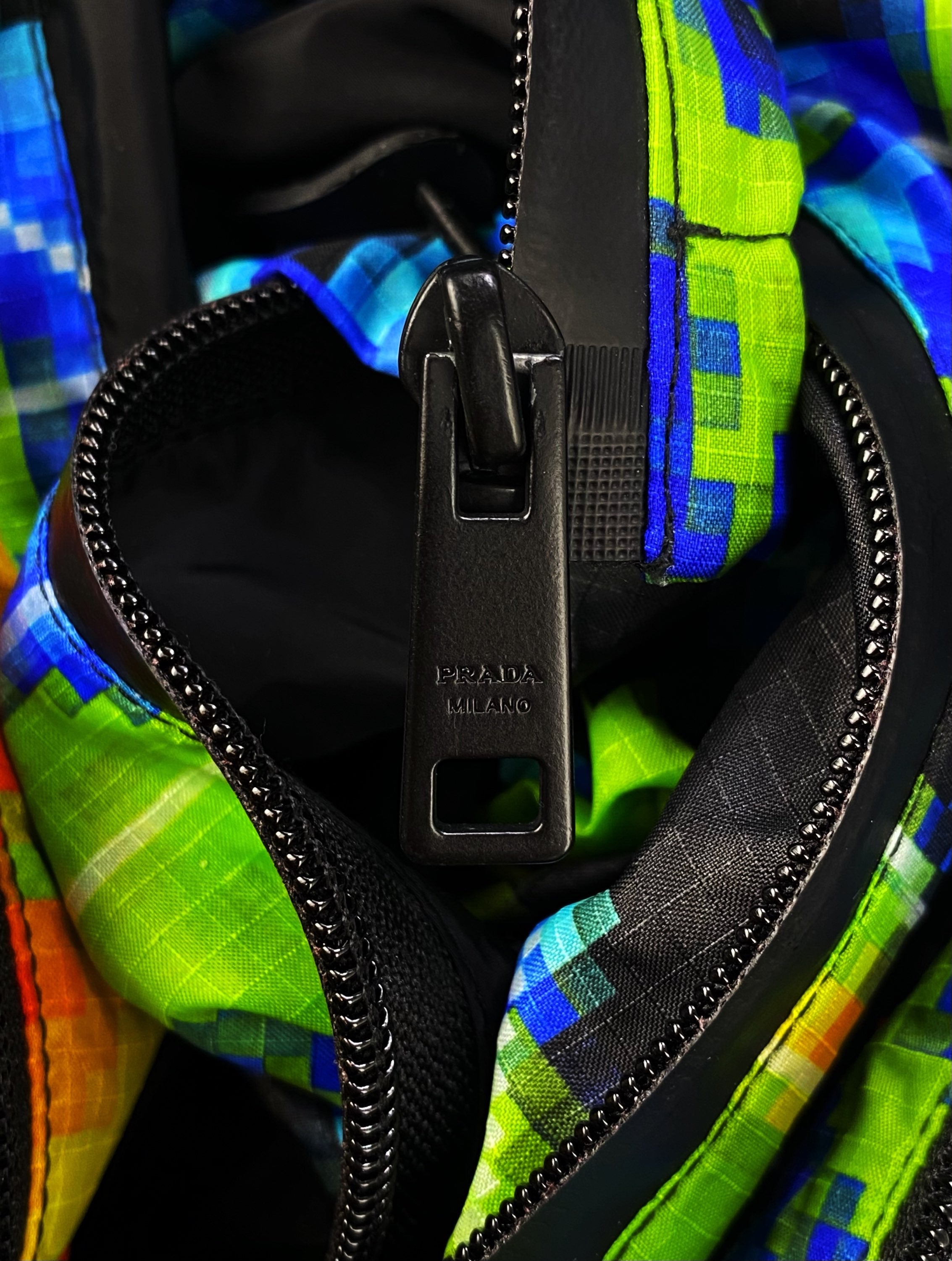 SS17 Prada ‘Radar’ Pixelated Ripstop Graphic Nylon Jacket