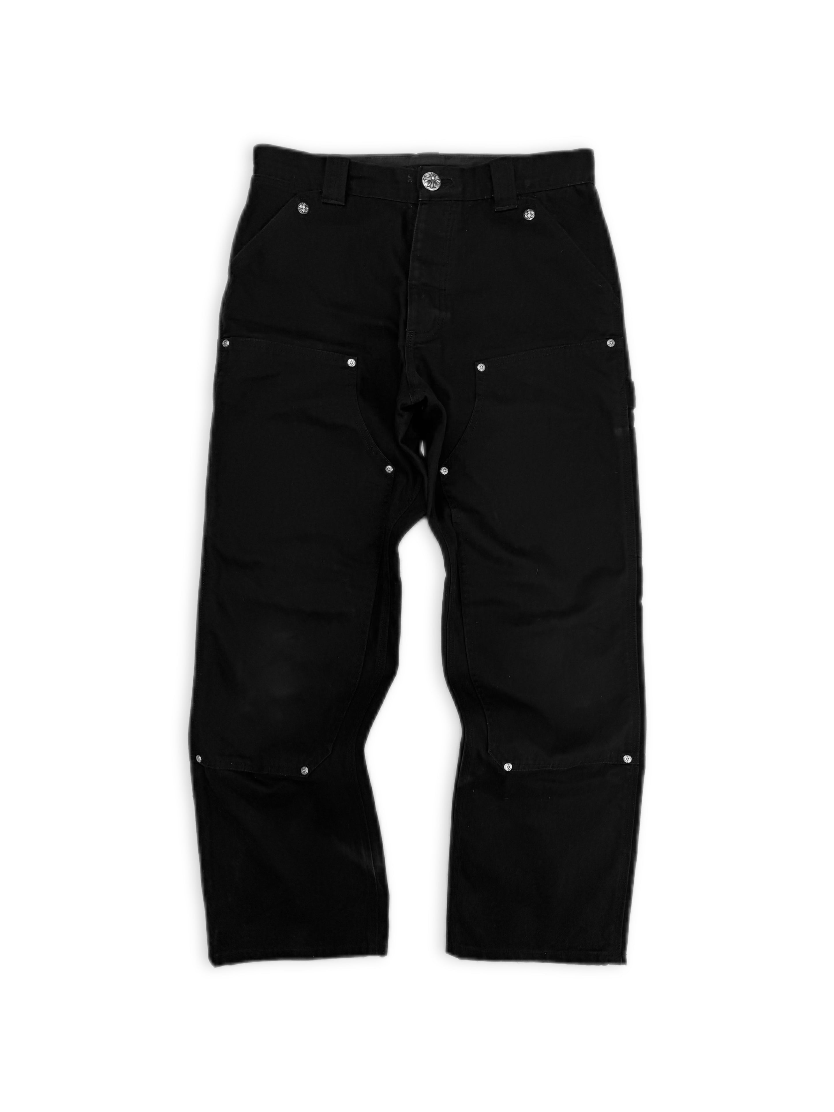 Chrome Hearts Double Knee Carpenter Black Boot Cut Denim