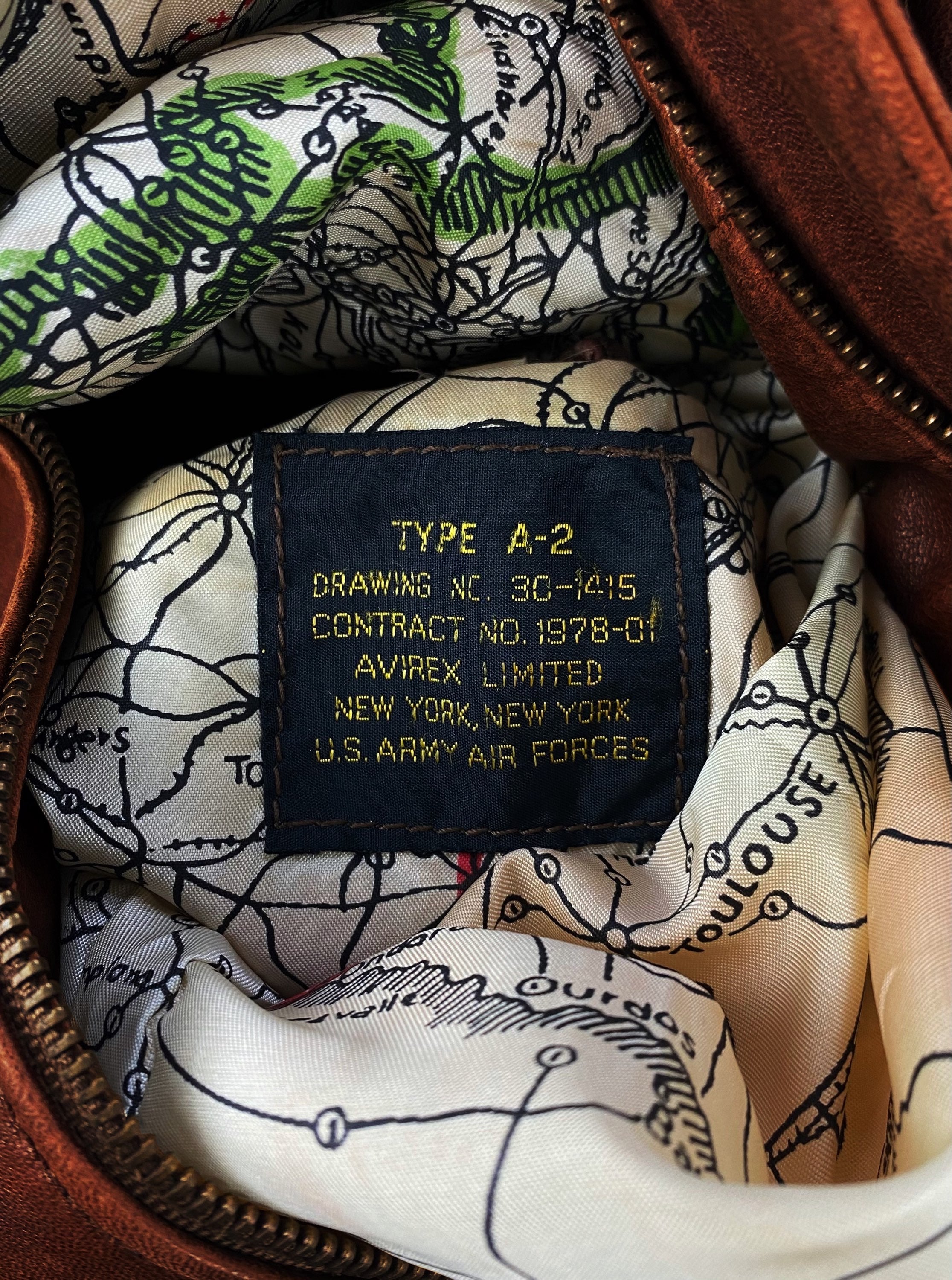 90s Avirex ‘Sleepy’ Pin-Up Girl Painted Leather Bomber Jacket