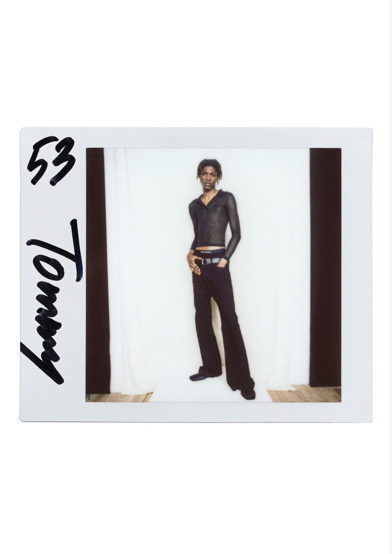 SS22 Balenciaga ‘Lost Tape’ Flared Cut Black Distressed Denim