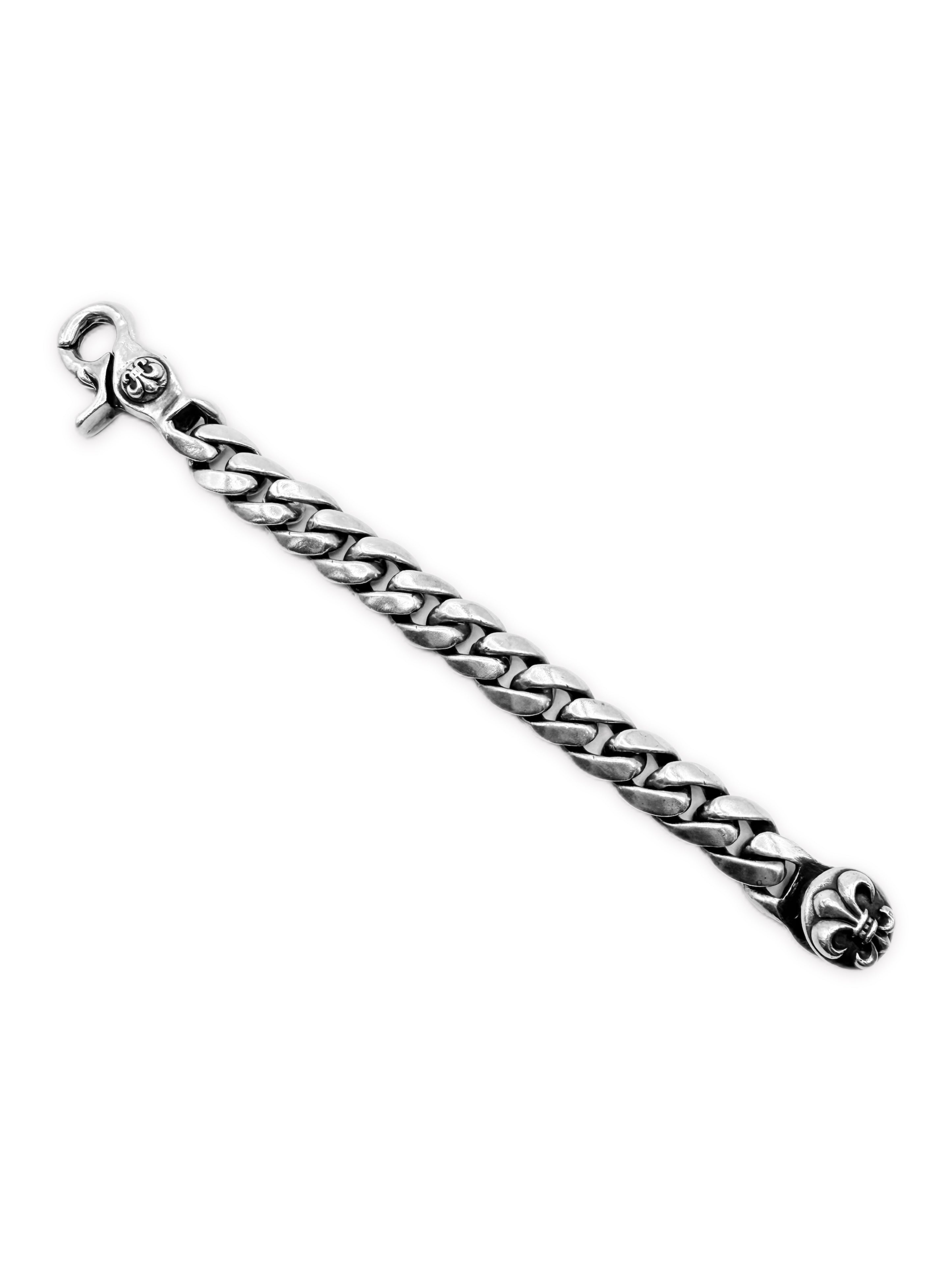 Chrome Hearts Fleur de Lis Lobster Clasp Cuban Link Bracelet