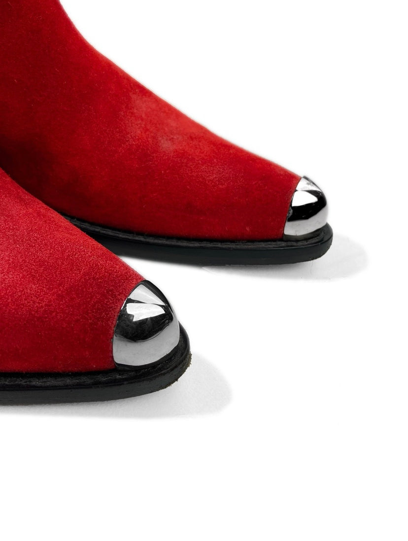 CK205W39NYC by Raf Simons Cal Clute Metal Toe Suede Boots