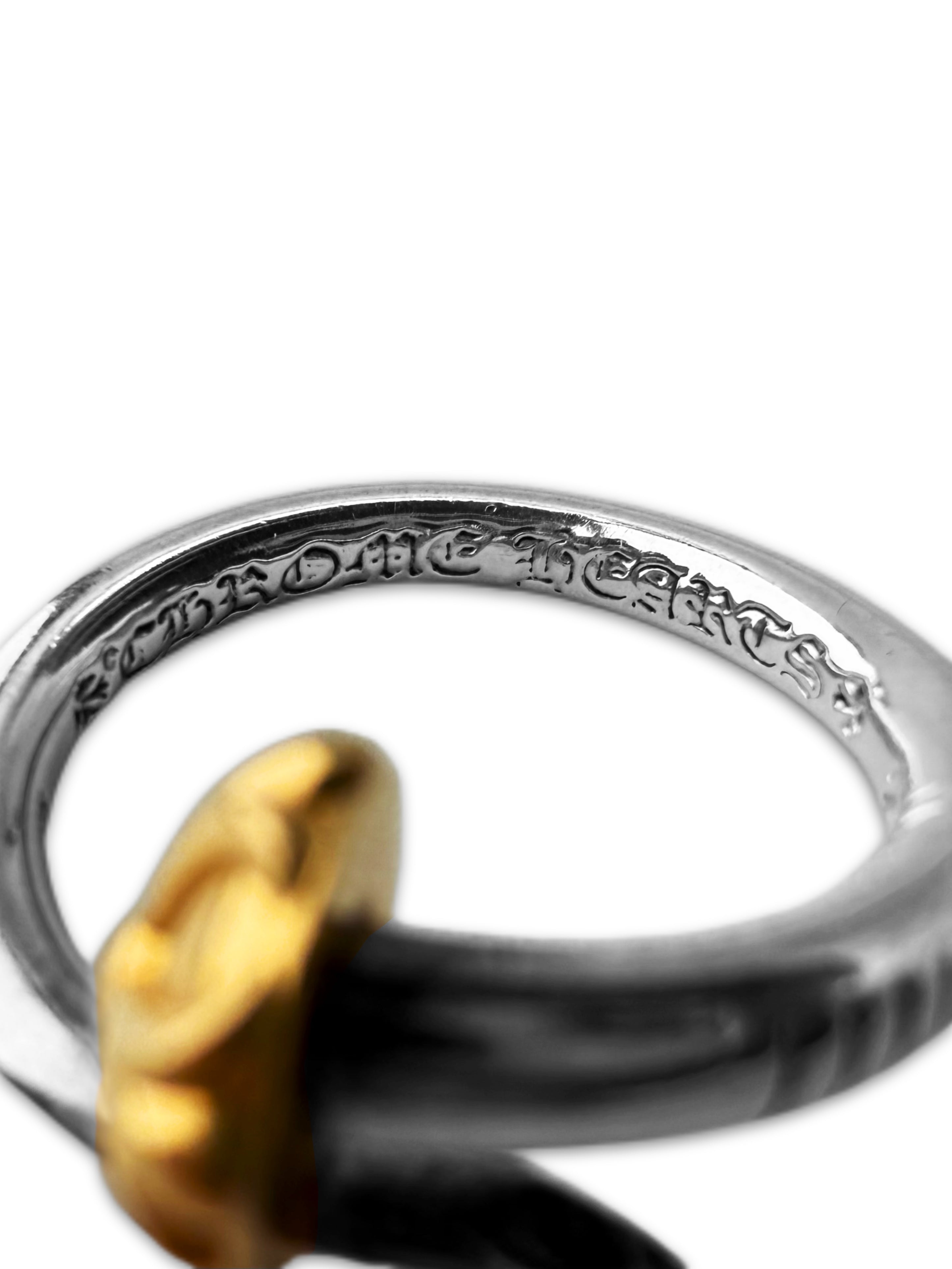 Chrome Hearts 22K Gold ‘Nail’ Silver Cross Ring