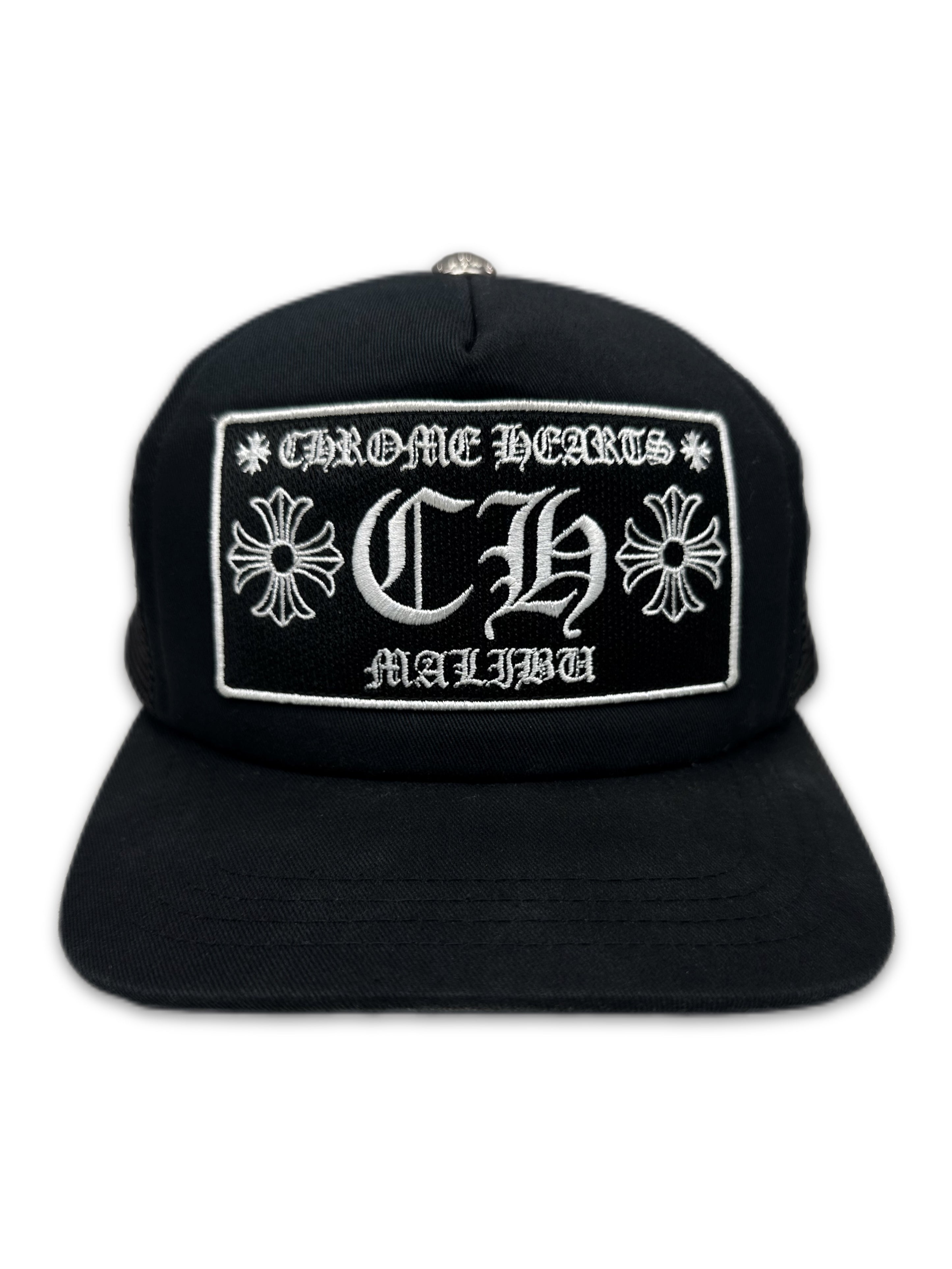 Chrome Hearts ‘Malibu’ .925 Silver Black Embroidered Trucker Hat