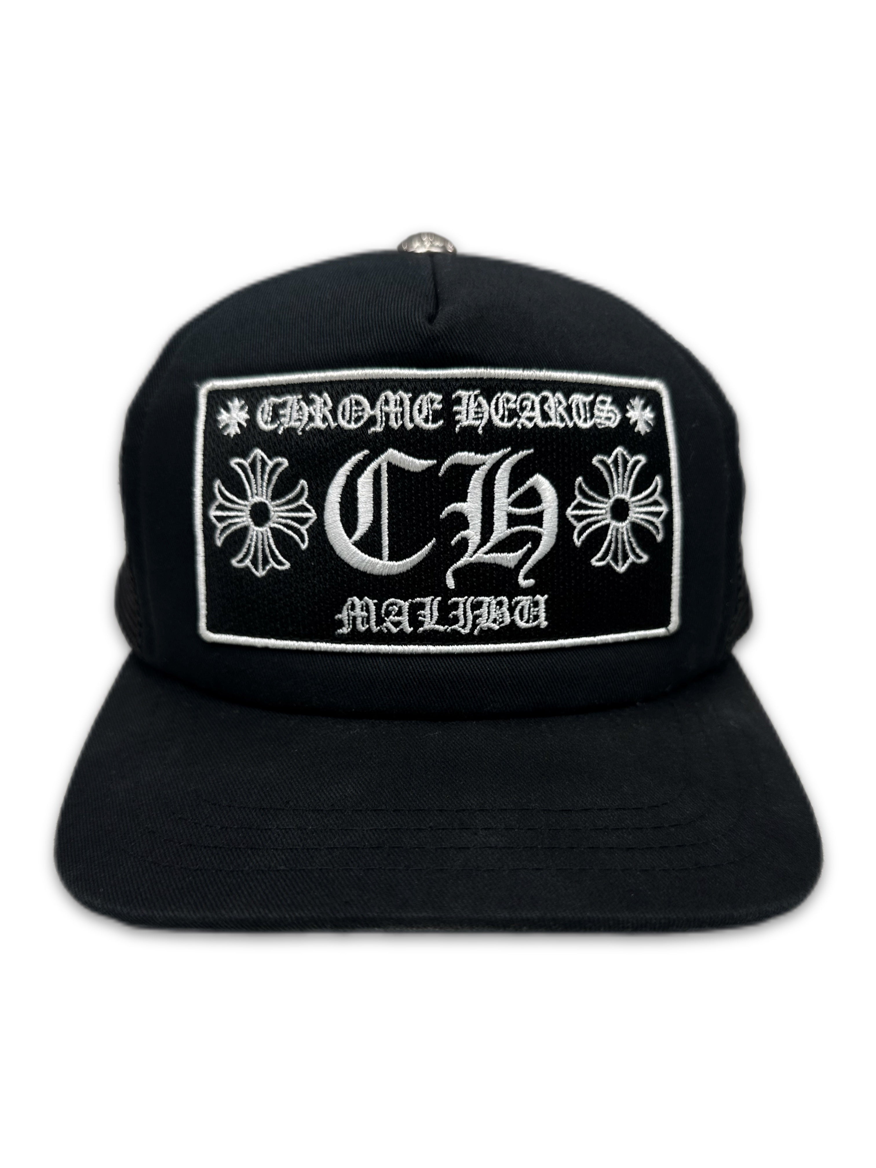 Chrome Hearts ‘Malibu’ .925 Silver Black Embroidered Trucker Hat