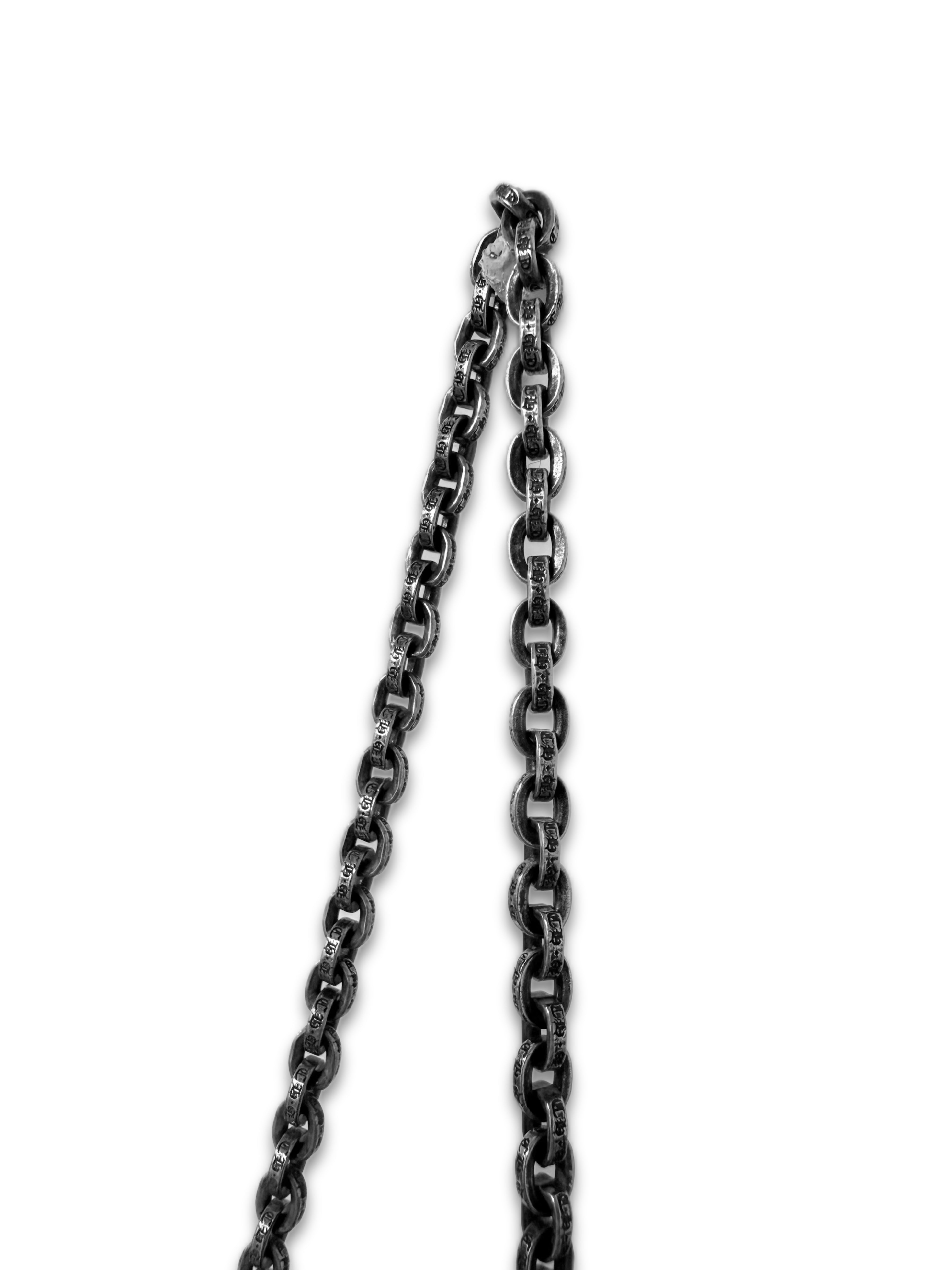 Chrome Hearts Studded Black .925 Silver Paper Chain Fuzzy Dice