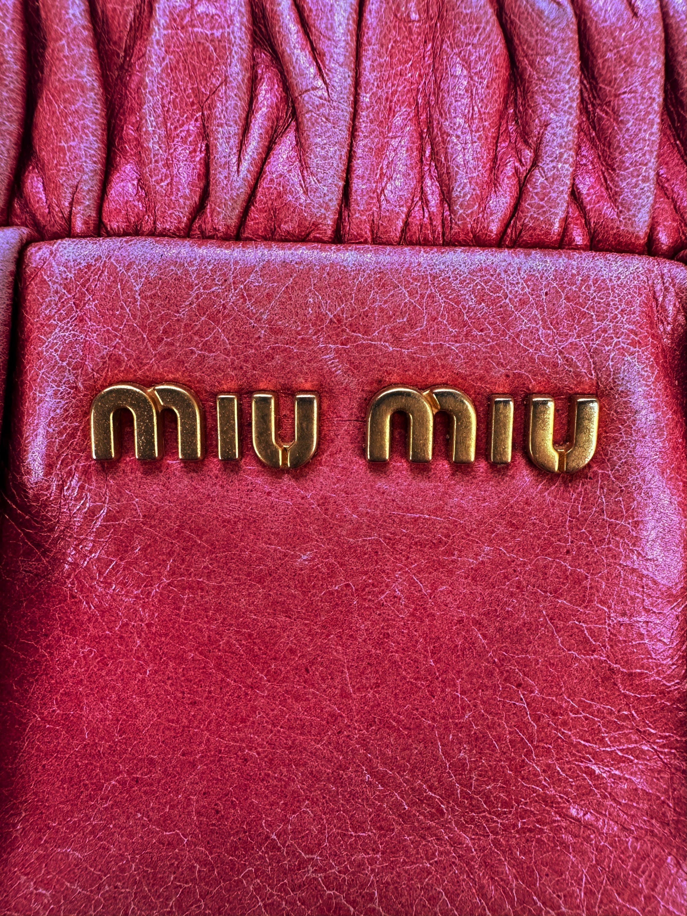 Miu Miu Blood Red Leather Handbag