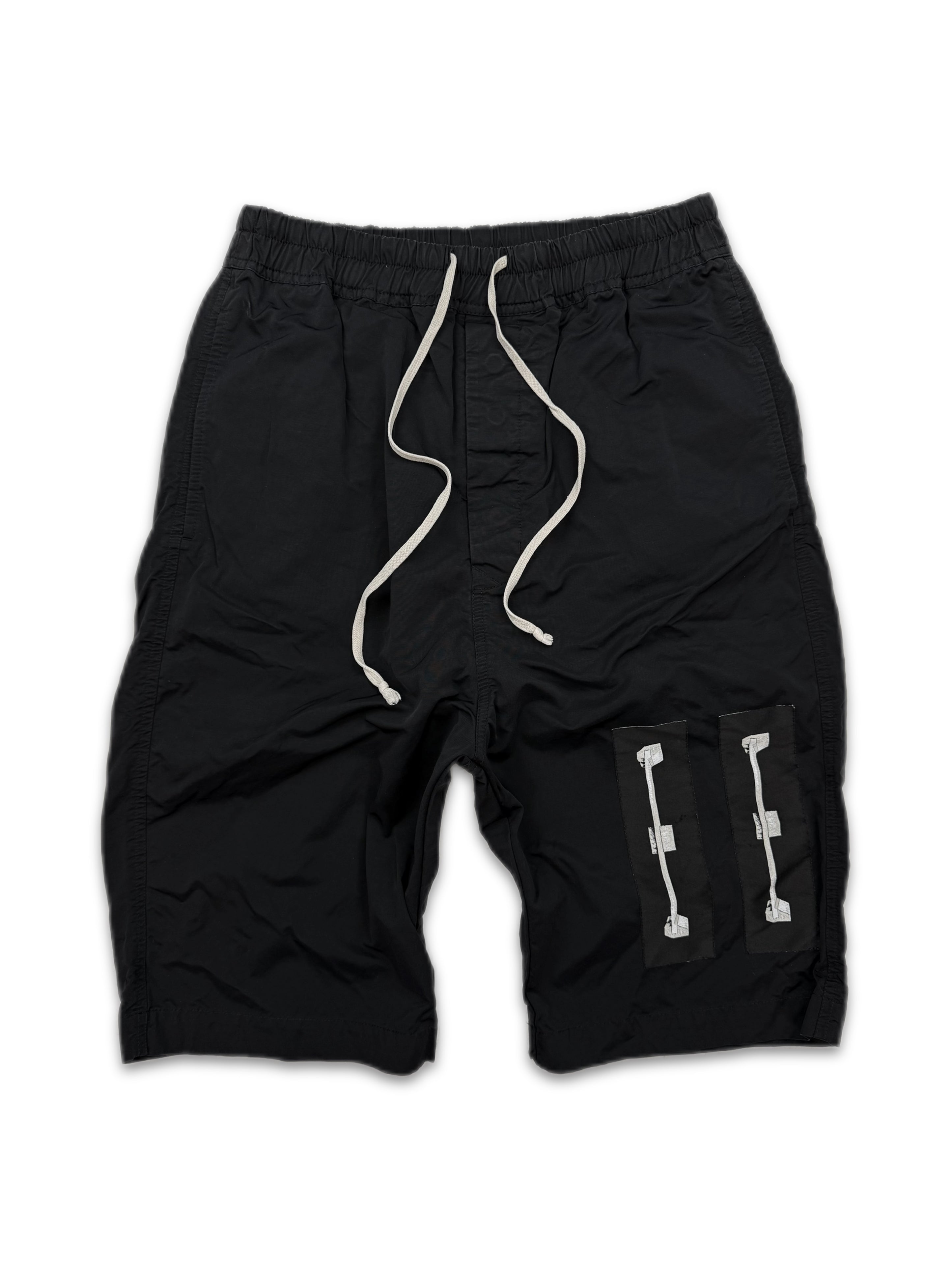 AW18 Rick Owens Patchwork ‘Pod’ Drop Crotch Nylon Shorts