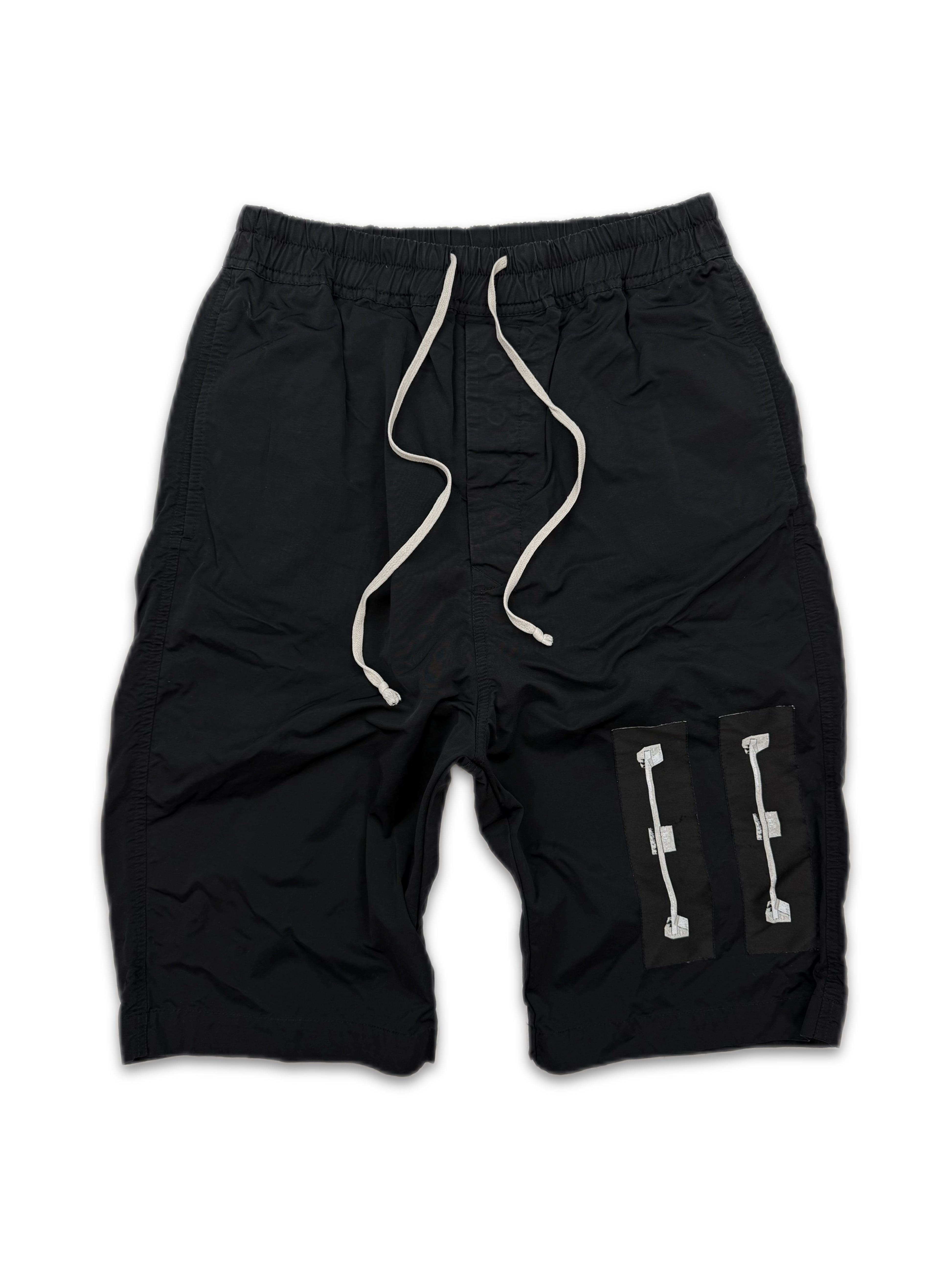 AW18 Rick Owens Patchwork ‘Pod’ Drop Crotch Nylon Shorts