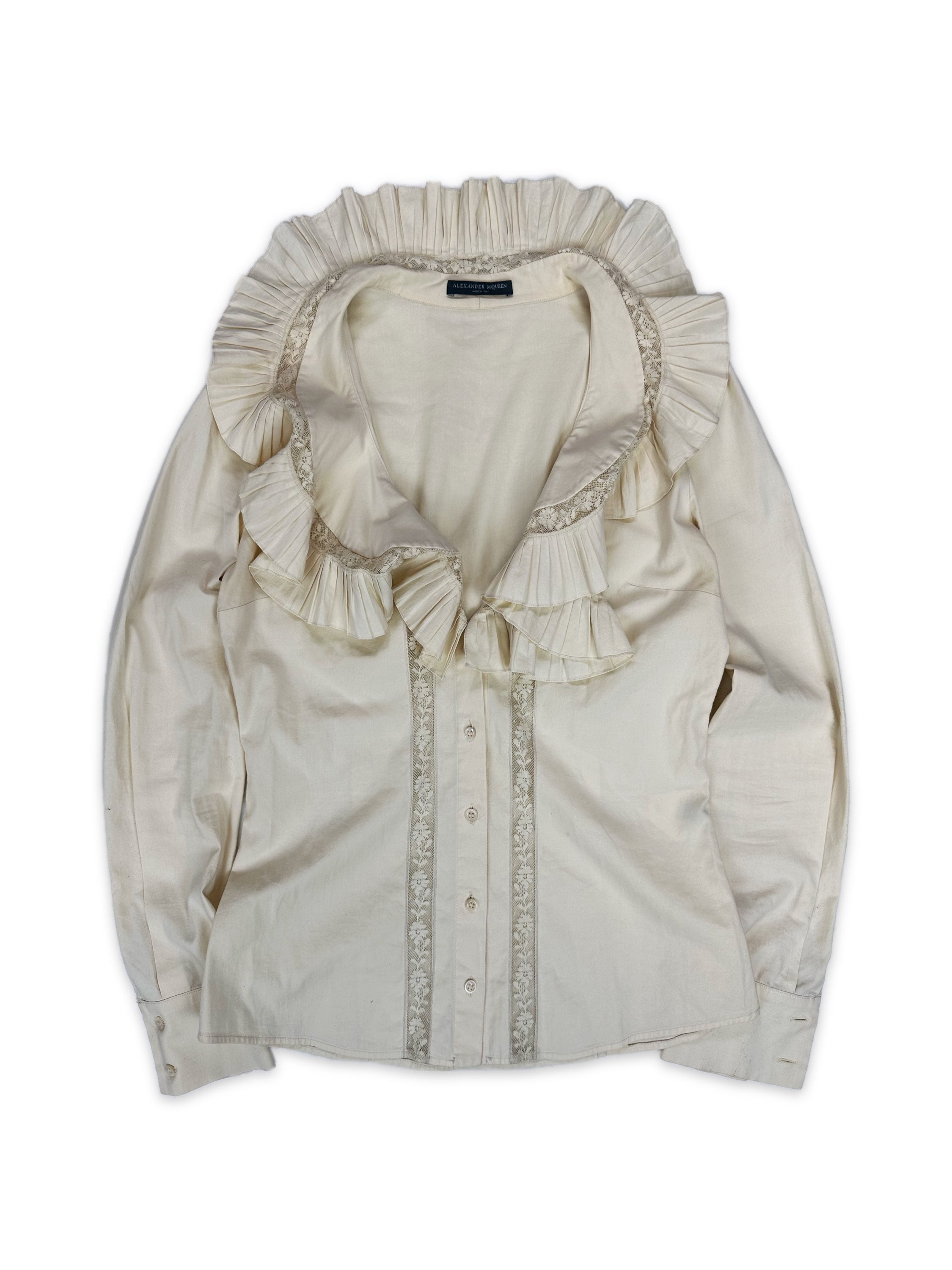 SS07 Alexander McQueen ‘Ruffle’ Flared Collar Crochet Long Sleeve