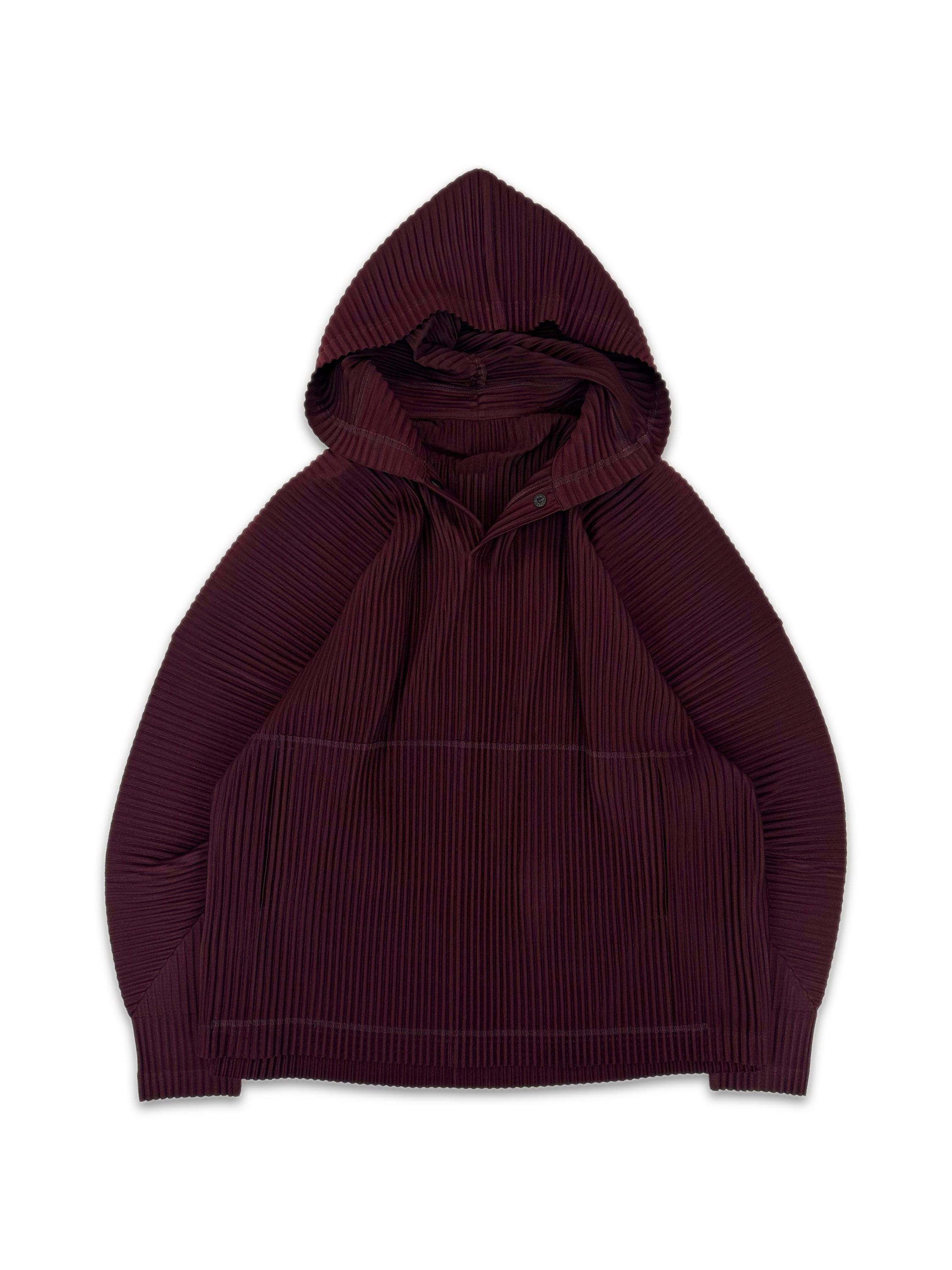 Issey Miyake Homme Plisse Maroon Wide Cut Hoodie