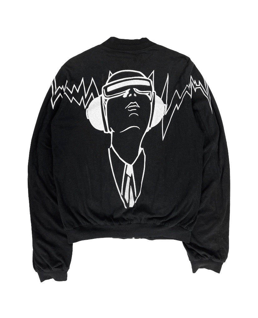 SS06 Undercover “T” Klaus Graphic Black Cotton Bomber Jacket