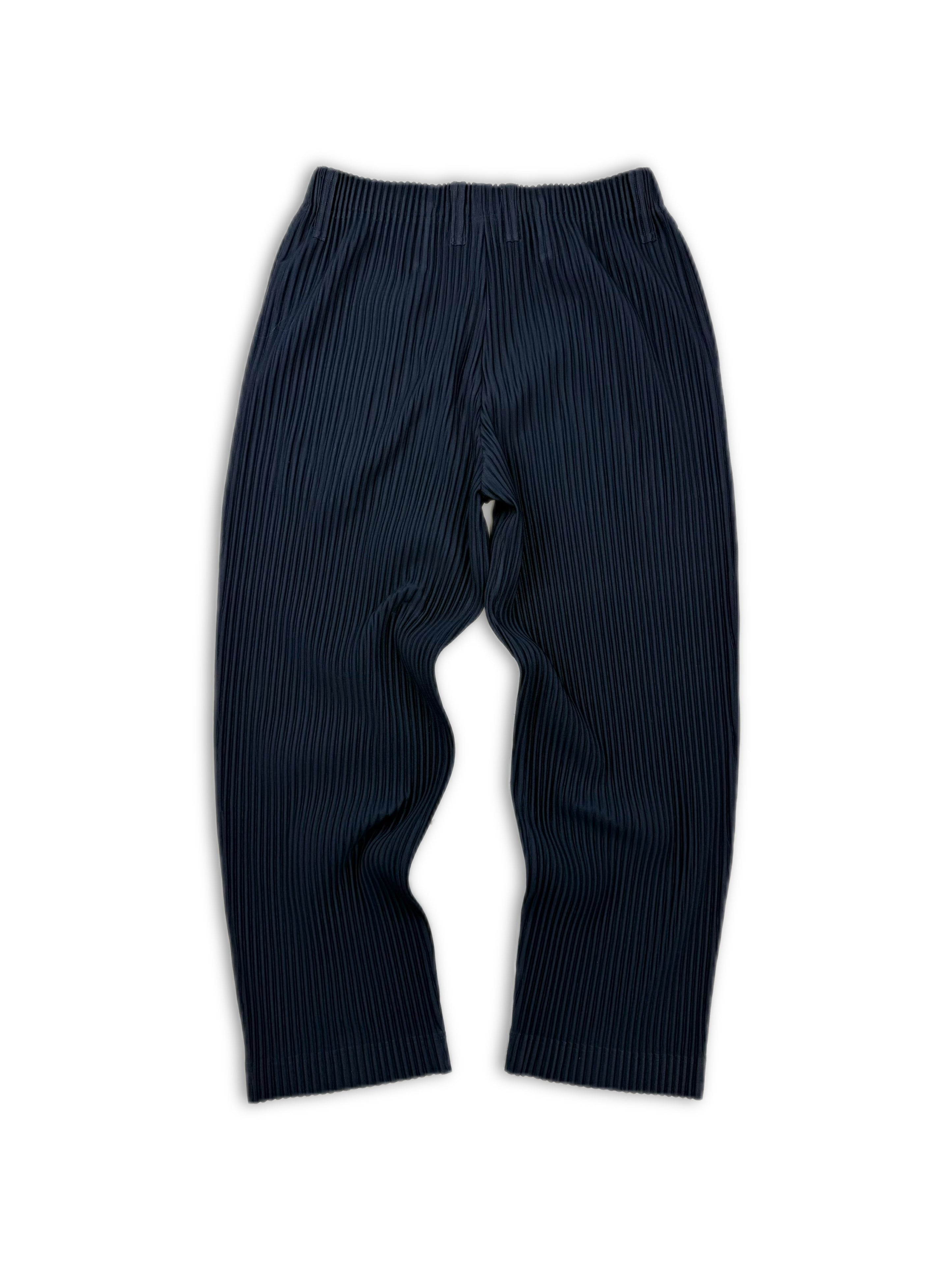 Homme Plisse by Issey Miyake Navy Blue Pleated Pants