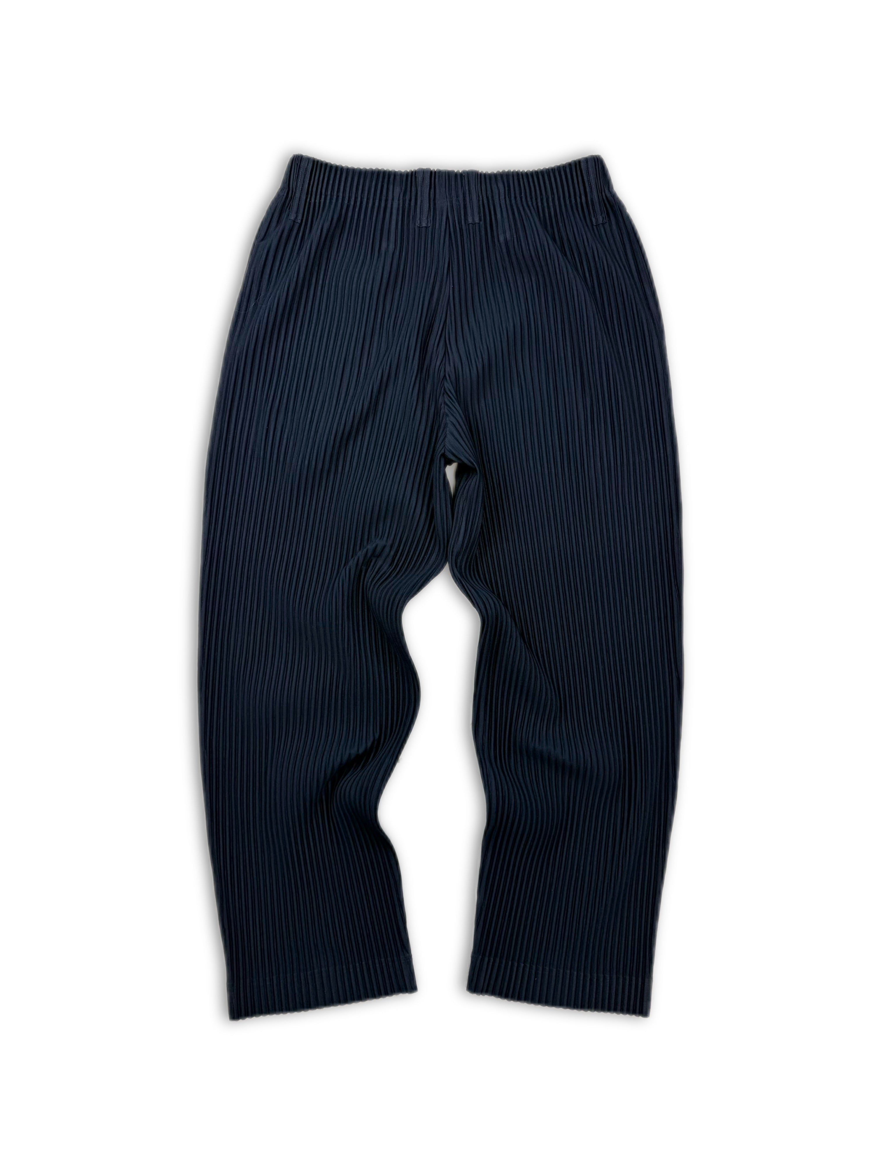 Homme Plisse by Issey Miyake Navy Blue Pleated Pants