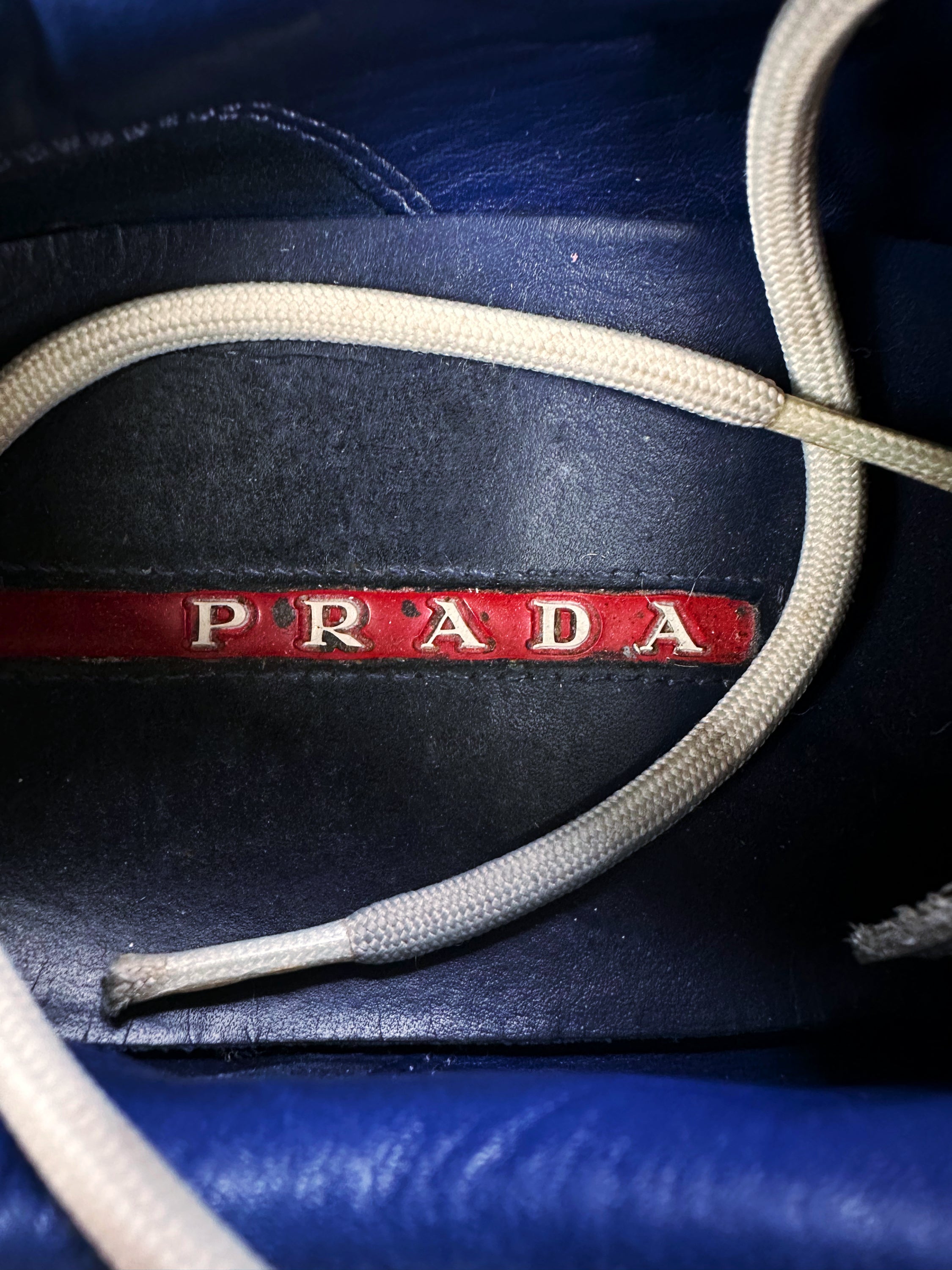 00s Prada Linea Rossa Leather Red Tab Sneakers