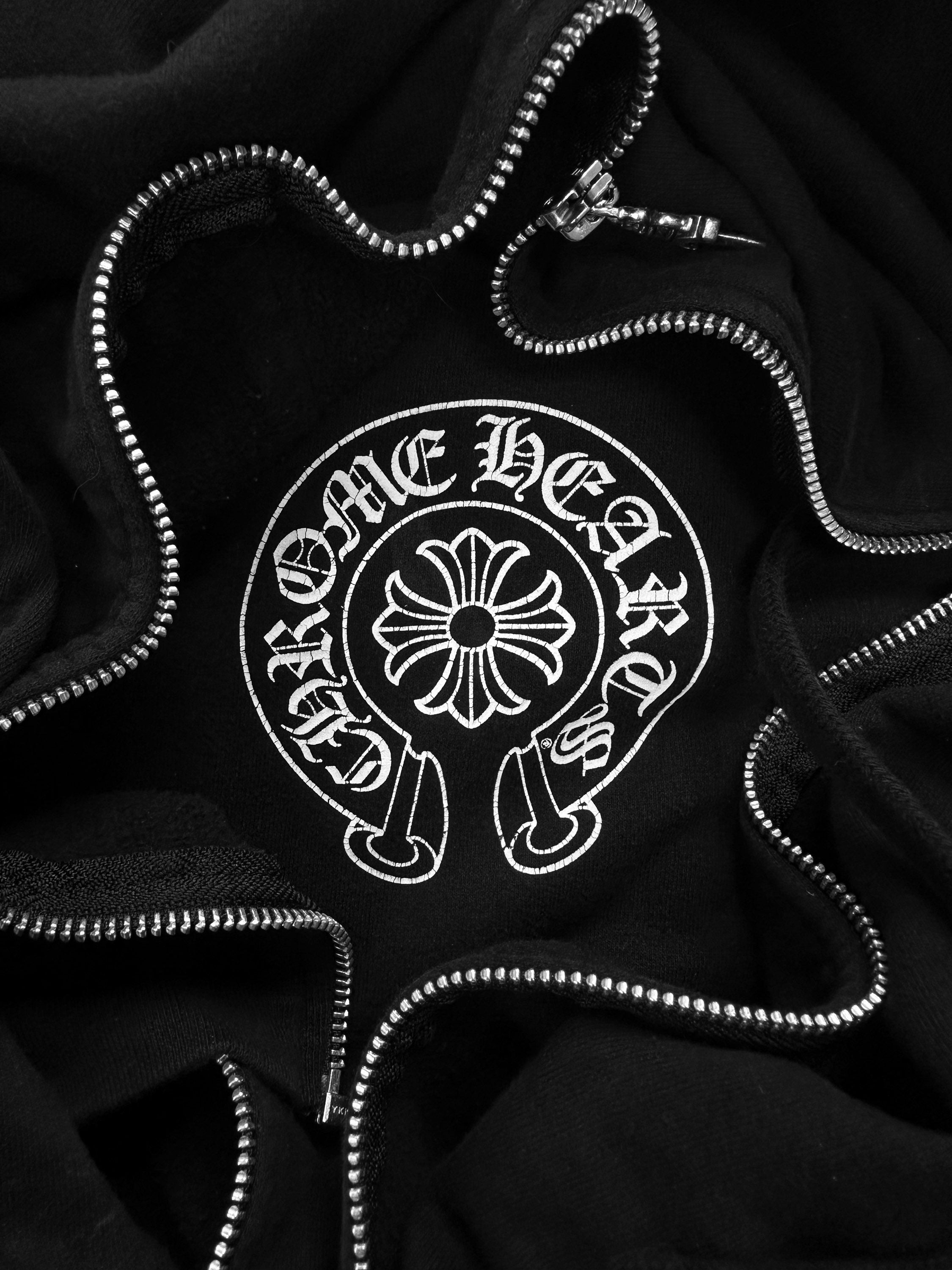 CHROME HEARTS 'LONDON EXCLUSIVE' DAGGER ZIP-UP BLACK HOODIE