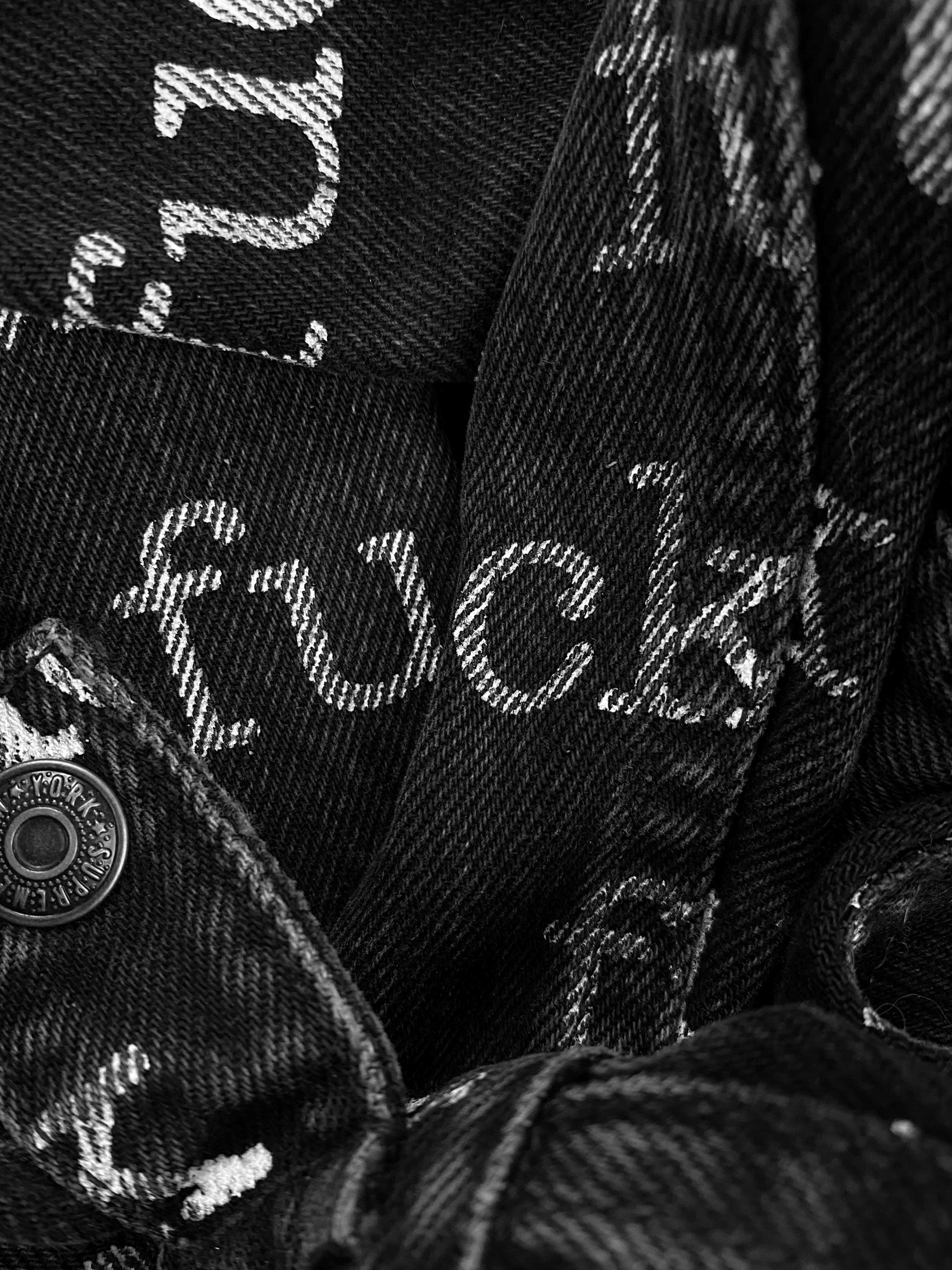 SS13 Supreme ‘Fuck’ Typewriter Slogan Denim Trucker Jacket