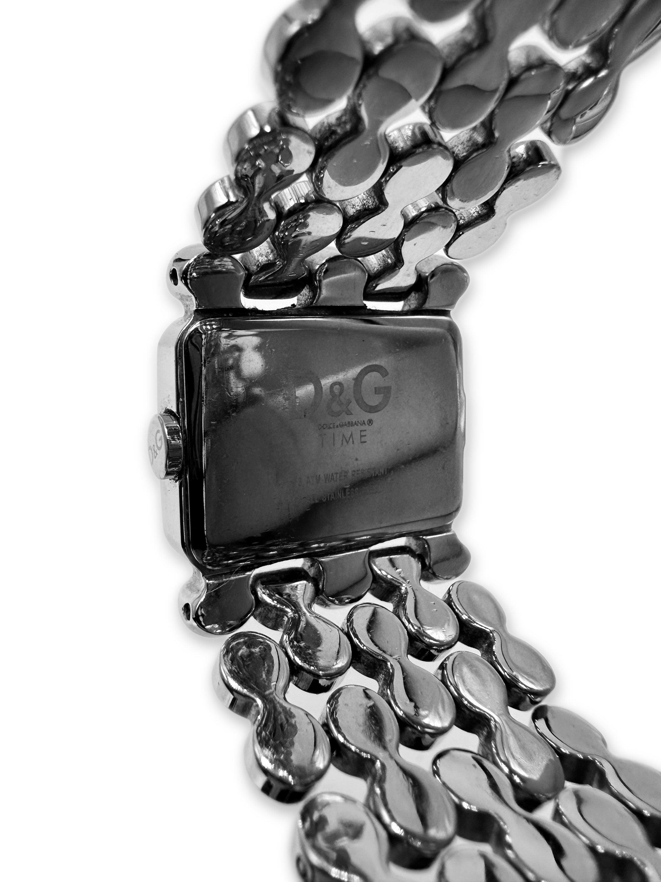 00s Dolce & Gabbana Square Face Silver Wristwatch