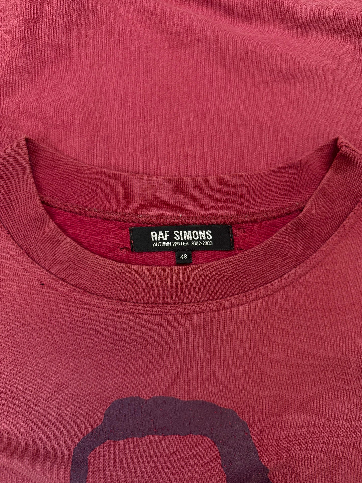 AW02 Raf Simons ‘Virginia Creeper’ Roots Front Graphic Red Crewneck