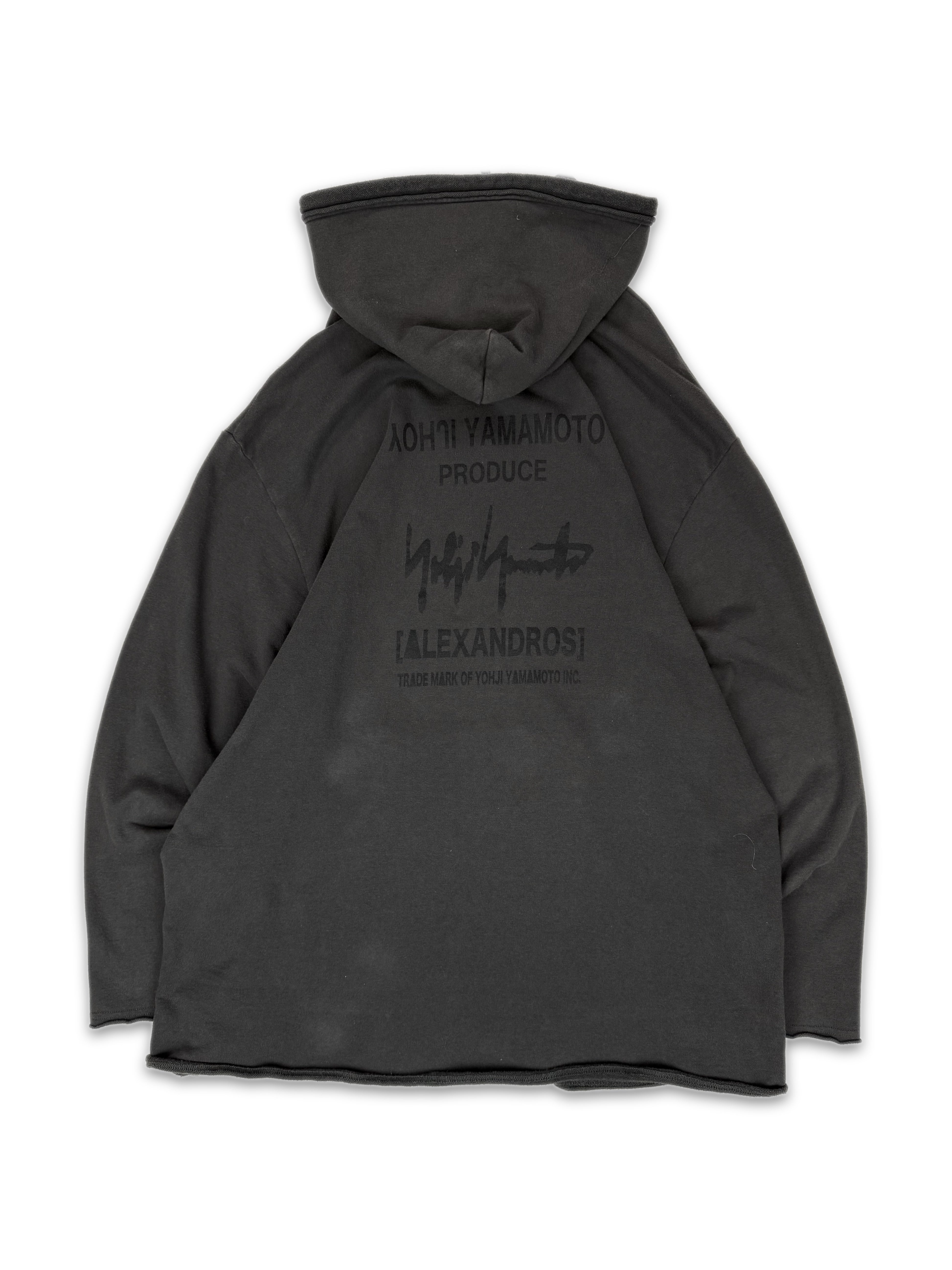 Yohji Yamamoto Produce Slate Grey Back Graphic Hoodie