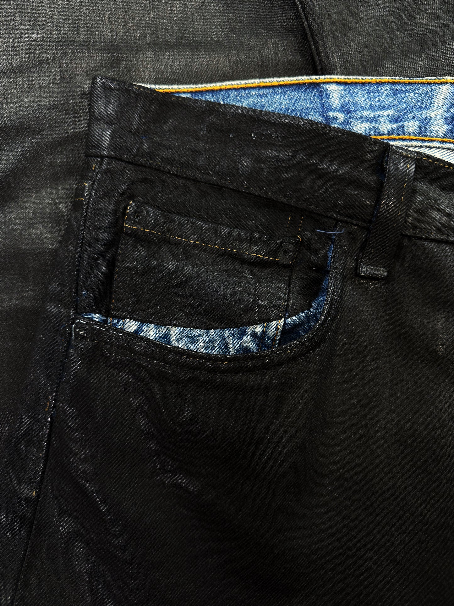 AW99 Maison Margiela Artisanal 0 Painted Black/Blue Denim