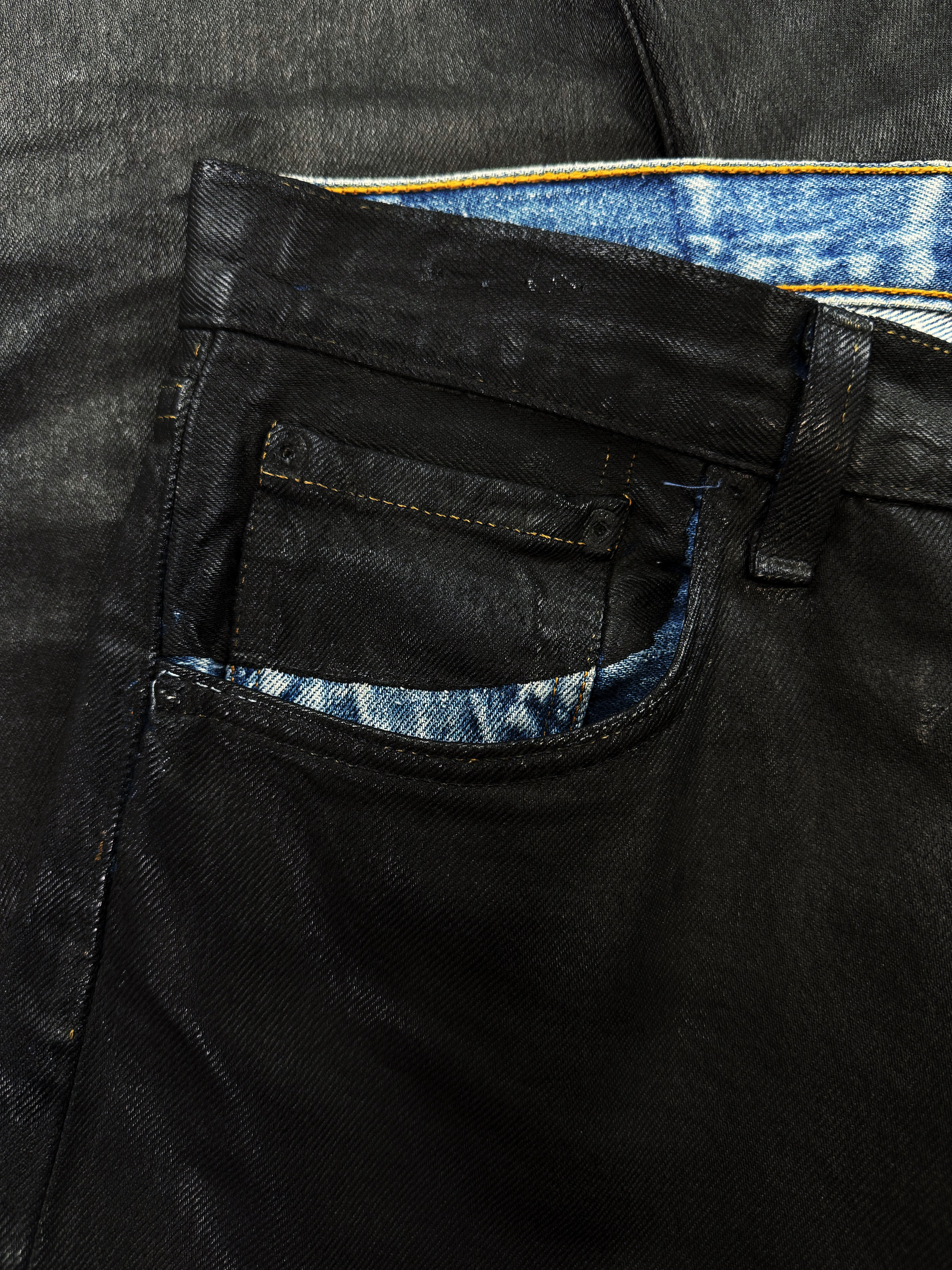 AW99 Maison Margiela Artisanal 0 Painted Black/Blue Denim