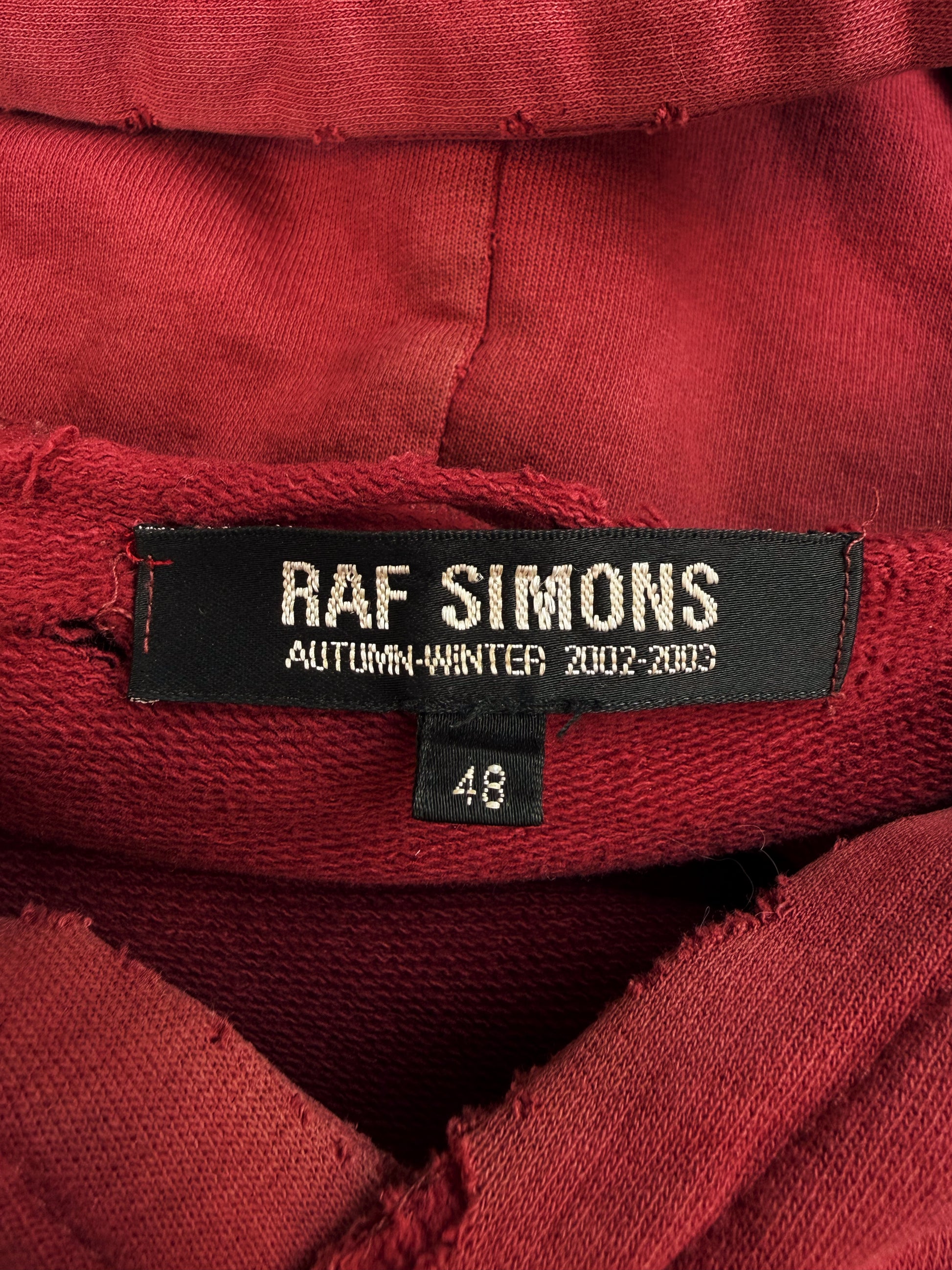 AW02 Raf Simons ‘Virginia Creeper’ Red Faded Roots Hoodie