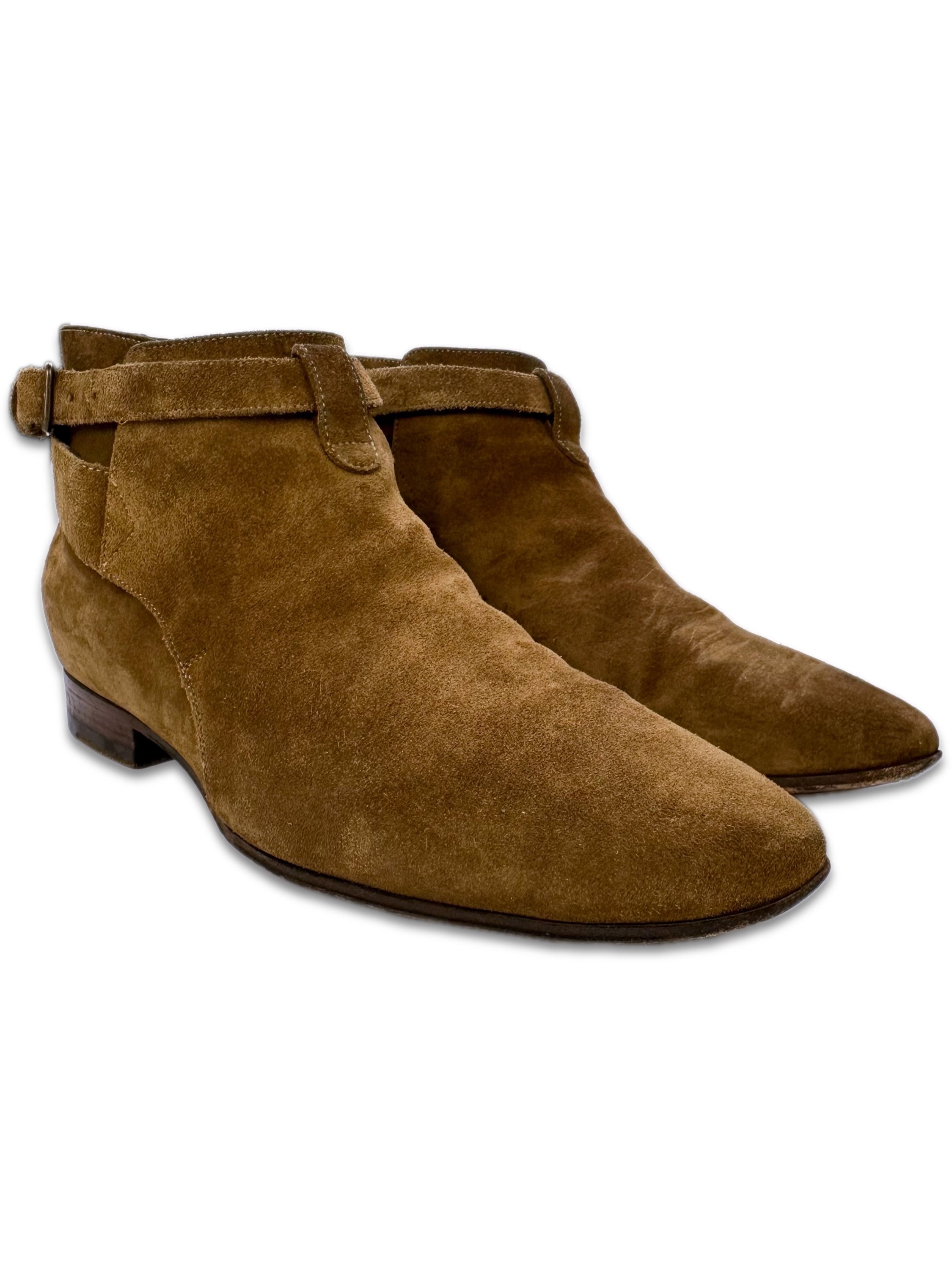 Saint Laurent Pairs London 20 ‘Jodhpur’ Suede Belted Boots