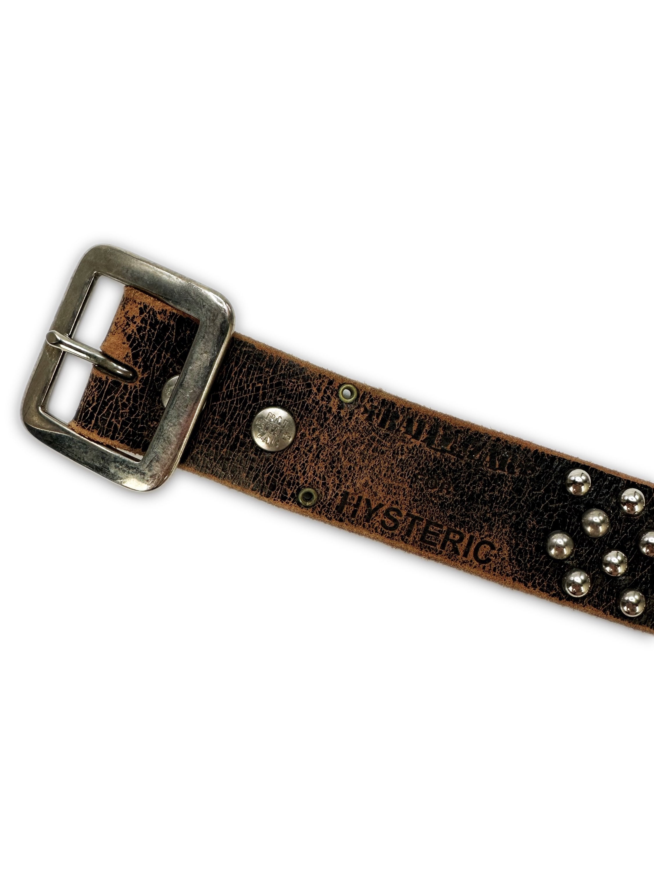 00s Hysteric Glamour Brown Leather Studded Belt