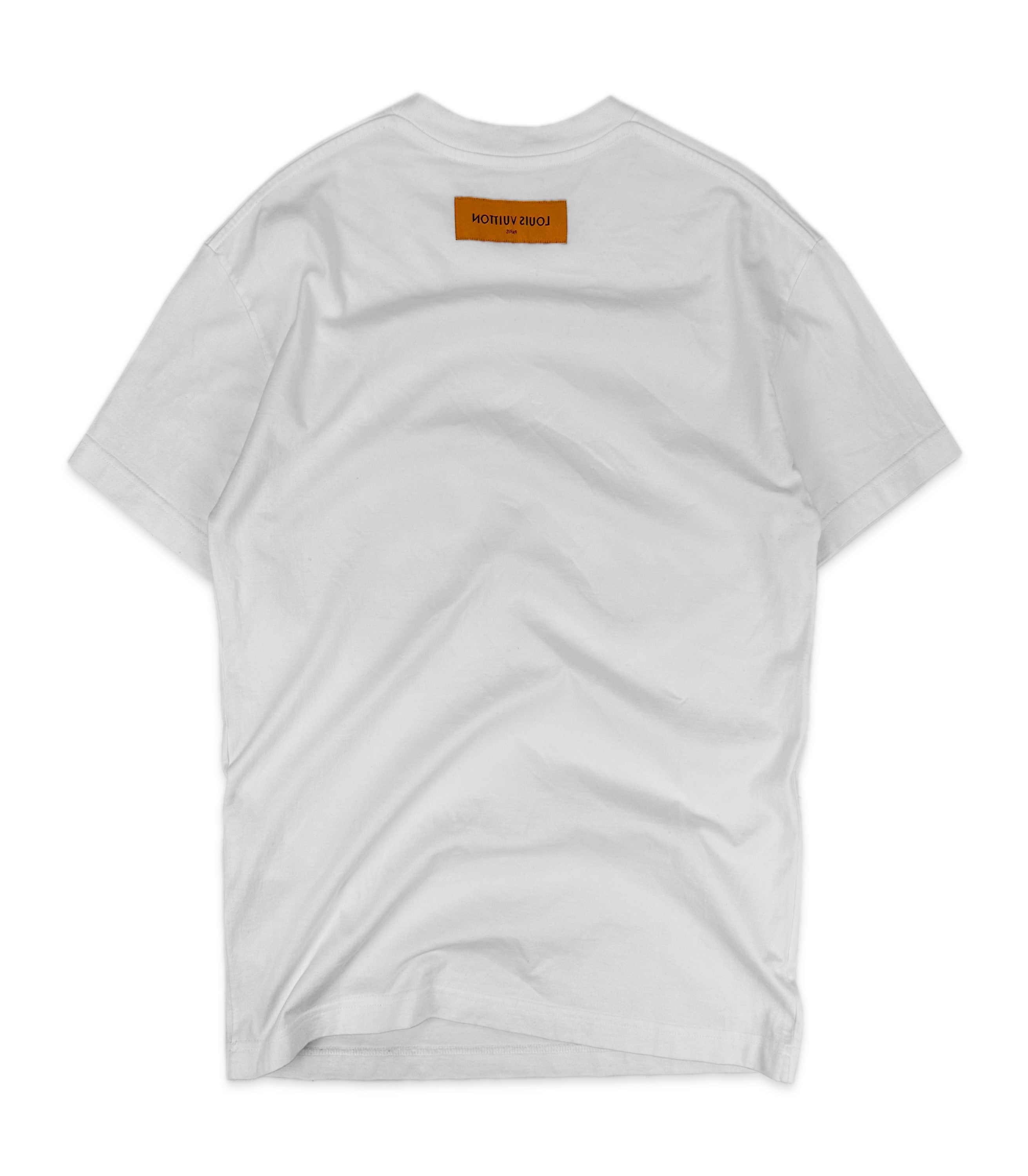 SS22 Louis Vuitton ‘Graffiti’ 3D Spray Paint White Graphic T-Shirt